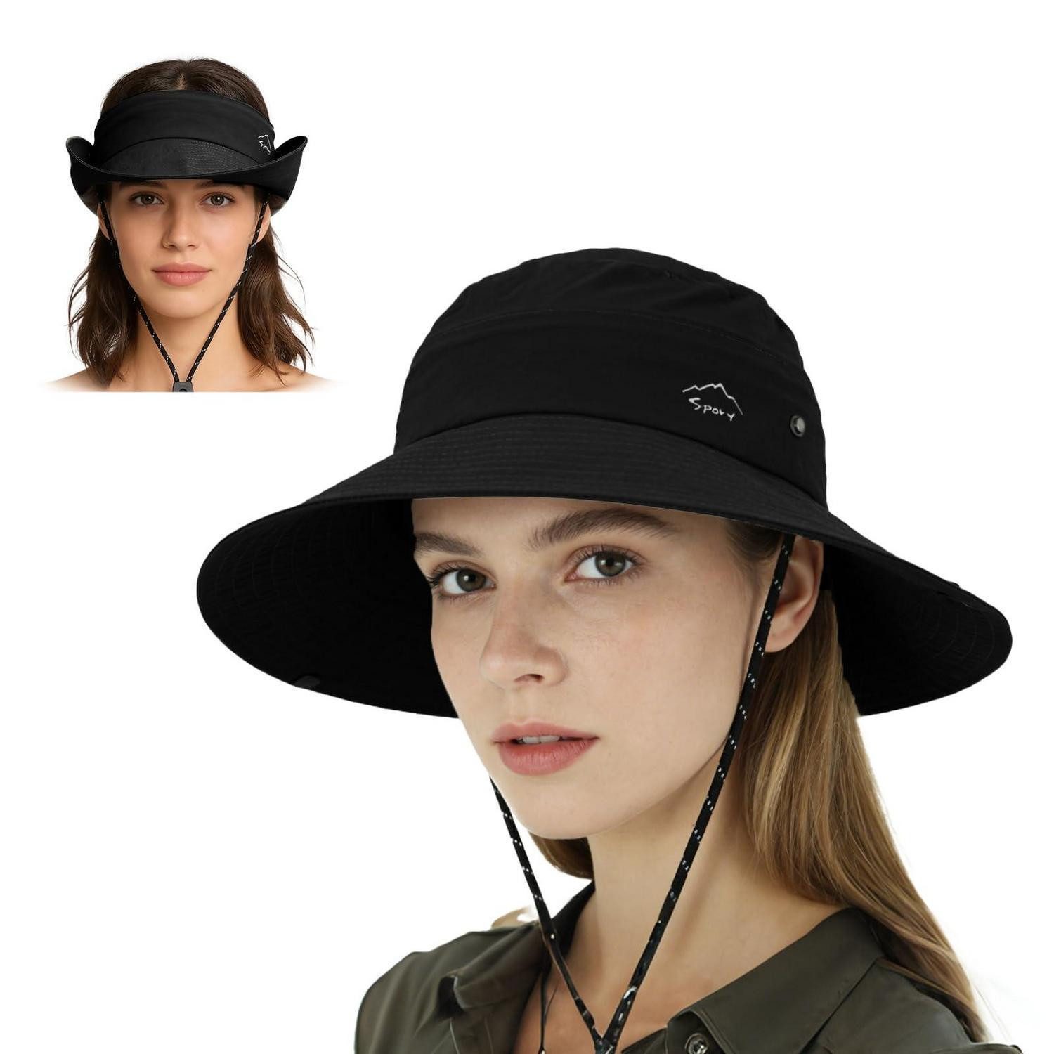 LuxusKollektion Sonnenhut Sonnenhut Herren Damen Strand Krempe Sonnenschutz Schwarz