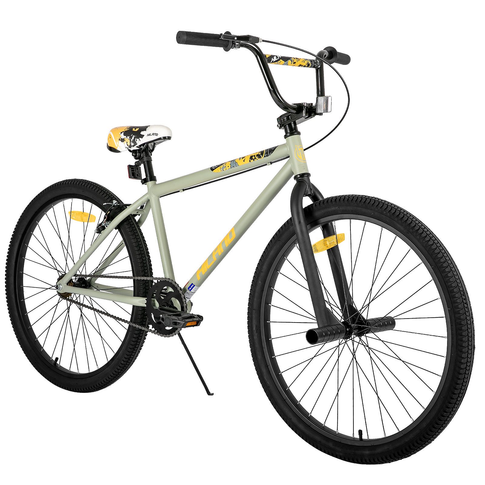 HILAND Kinderfahrrad Redeem 2.0 24/26Zoll Kinderfahrrad für Jungen ab 7-10 Jahre Kinder BMX, 1 Gang, mit einem 36T Kettenblatt, einem 18T Freilauf, Freestyle, 2 Stahl Pegs