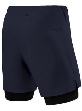 TCA Trainingsshorts TCA Herren 2 in 1 Laufhose mit Kompressionshose - Dunkelblau/Schwarz (1-tlg)