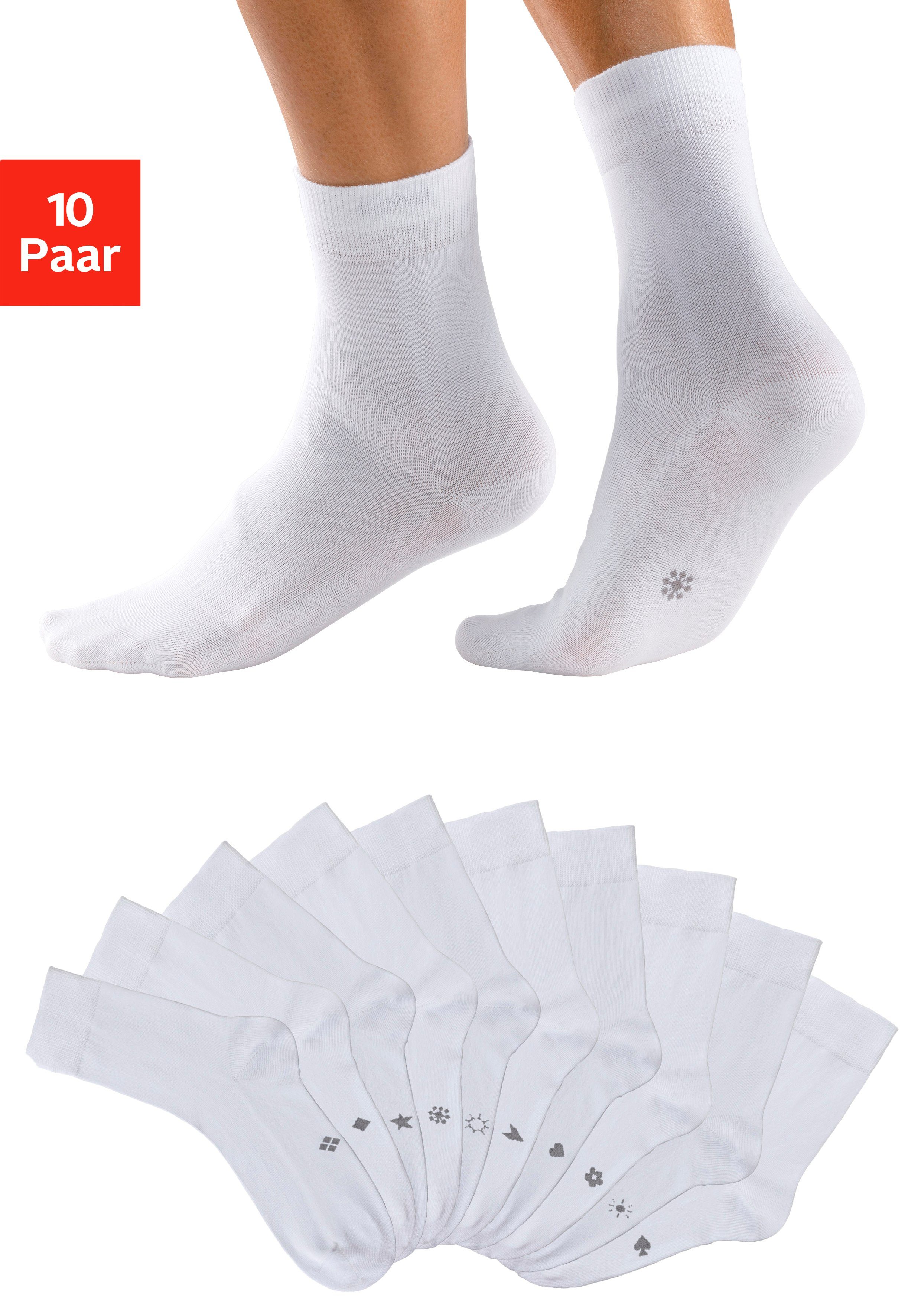 H.I.S Basicsocken (Packung, 10-Paar) mit eingestrickten Symbolen