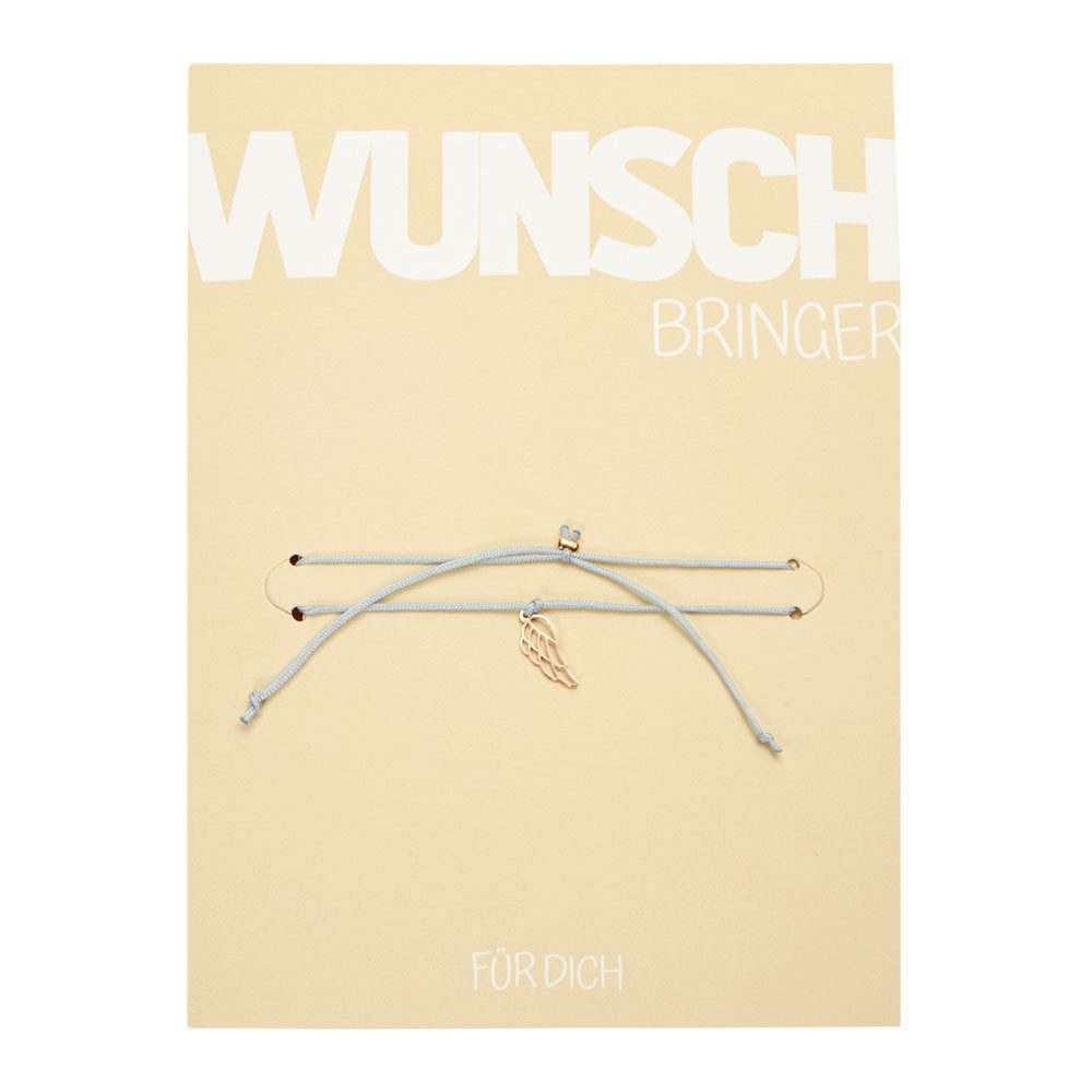 HCA Grußkarte Wunschbringer Grußkarte mit Armband - Engelsflügel, rosévergoldet