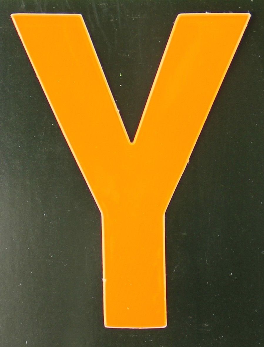 Aco Conacord Hausnummer Klebebuchstabe orange Y Y Reflektierender