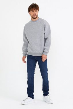 COFI Casuals Sweater Basic Sweatshirt Langarm Oversize Pullover Baumwolle Langarmshirt