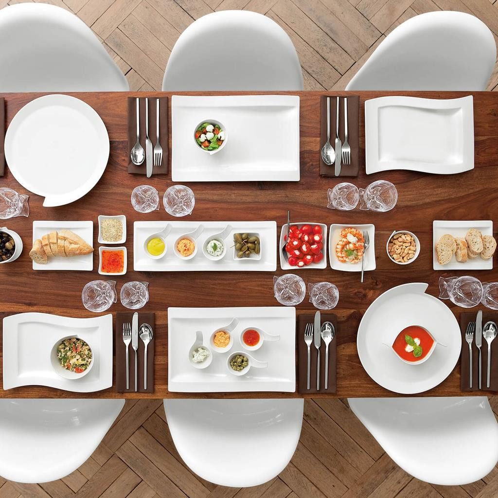 Villeroy & Boch Servierplatte NewWave Antipastiteller 42 x 15 cm 4er Set, Porzellan, (4-tlg)
