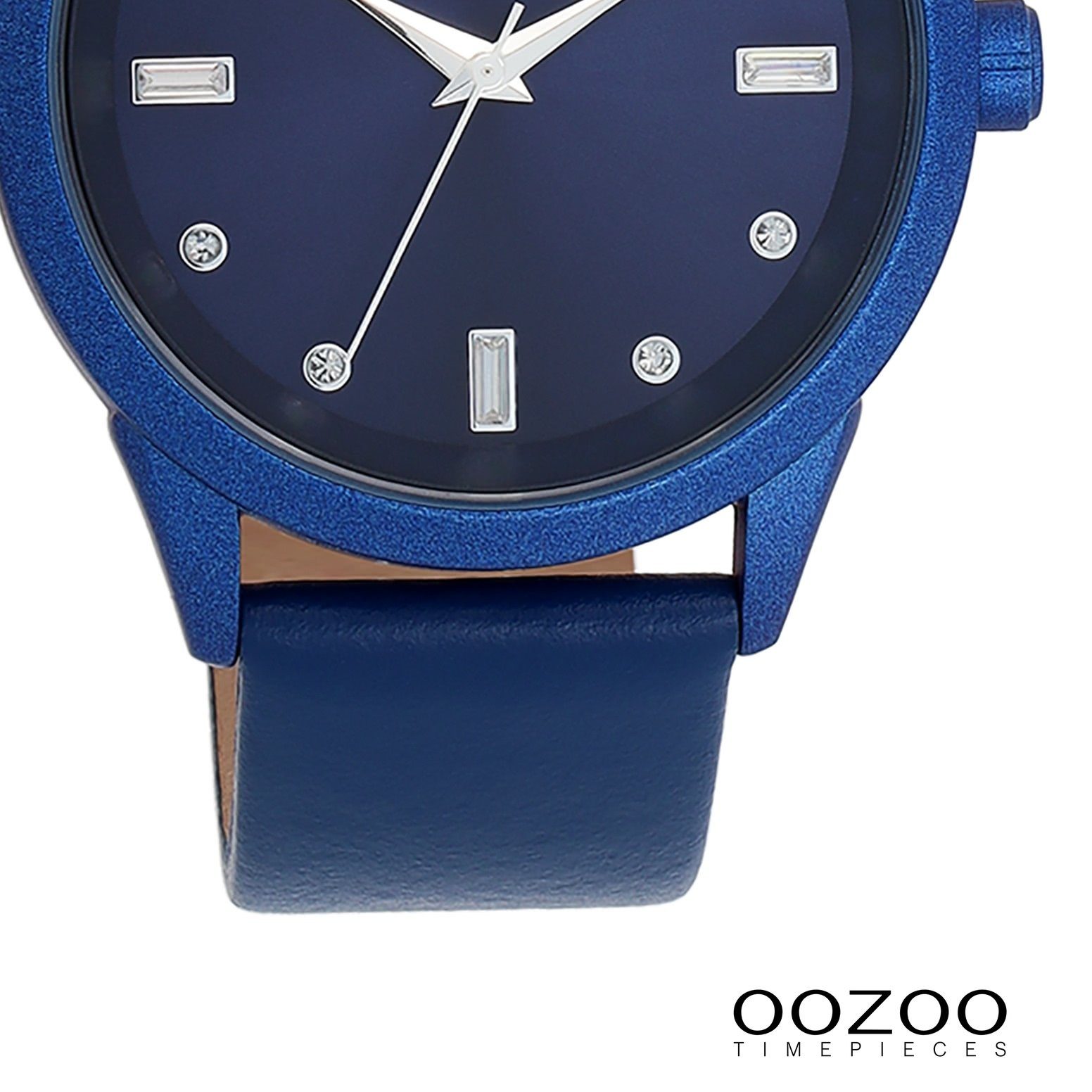 OOZOO Quarzuhr Oozoo Damen Armbanduhr Timepieces Analog, (Analoguhr), Damenuhr rund, groß (ca. 40mm) Lederarmband, Fashion-Style