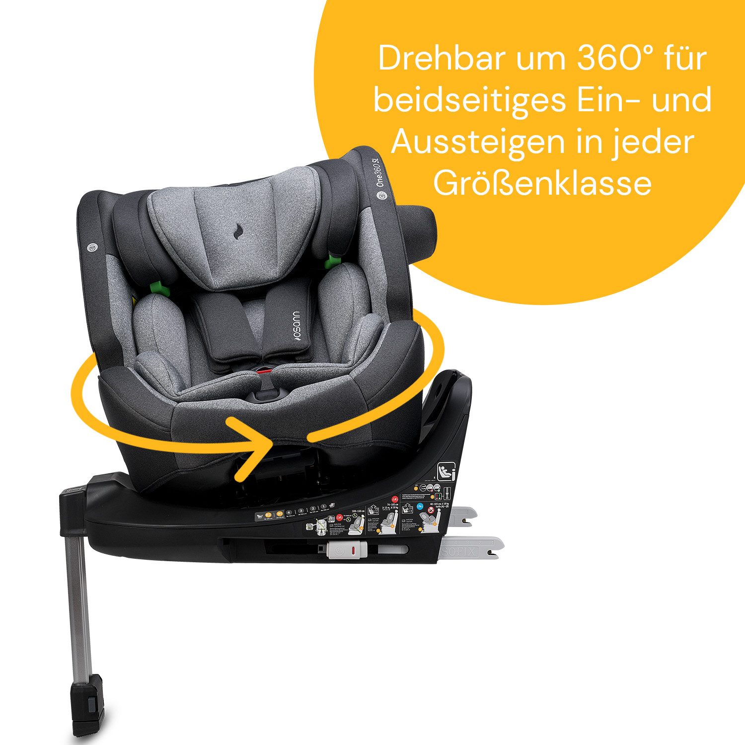 Osann Autokindersitz One360 SL, ab: Geburt, bis: 12 Jahre, ab: 40 cm, bis: 150 cm, 360° drehbarer Reboarder Kindersitz Isofix,40-150 cm, Baby Autositz