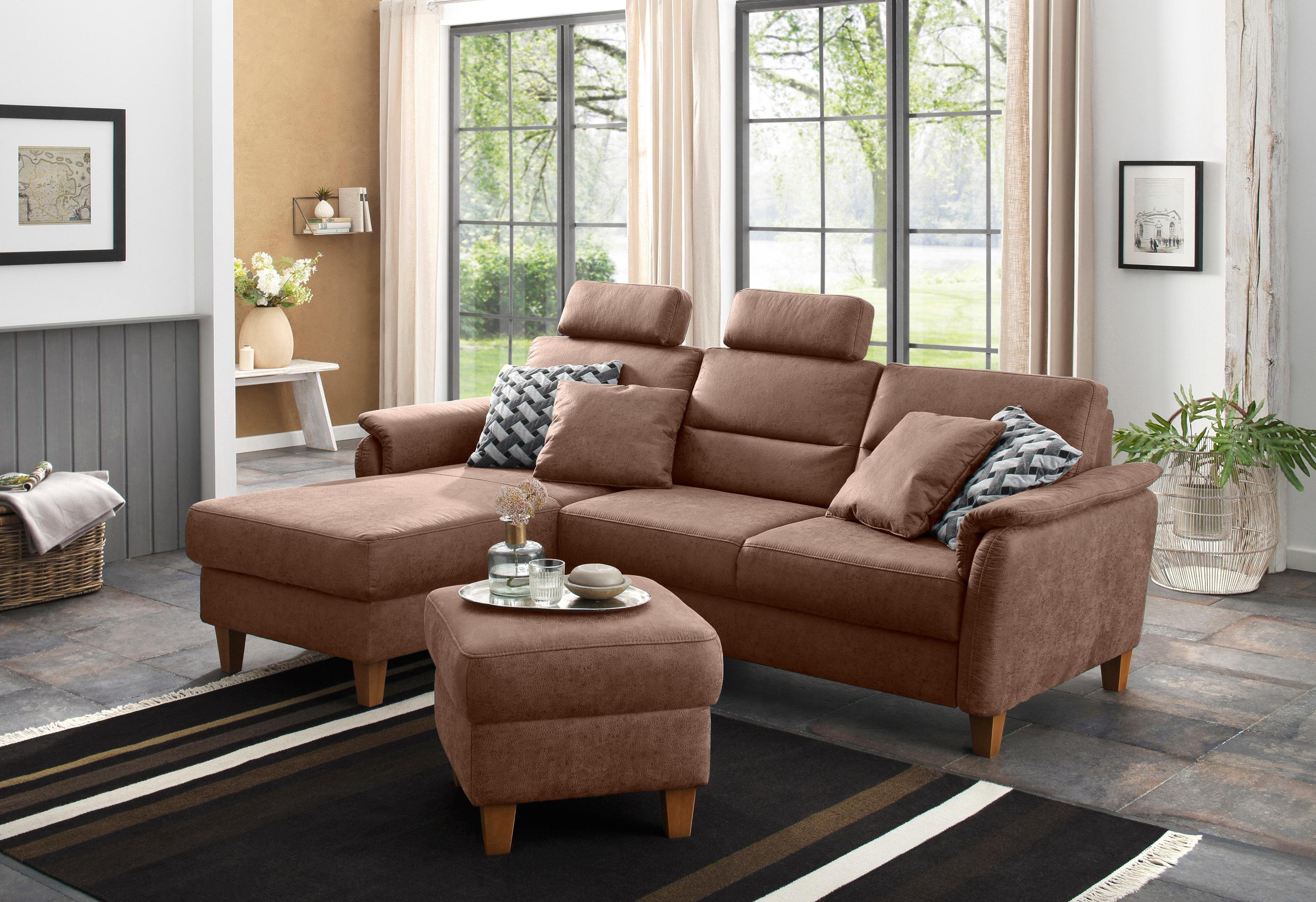 Home affaire Ecksofa Palmera L-Form, Federkern, wahlweise mit Bettfunktion und mit/ohne Bettkasten