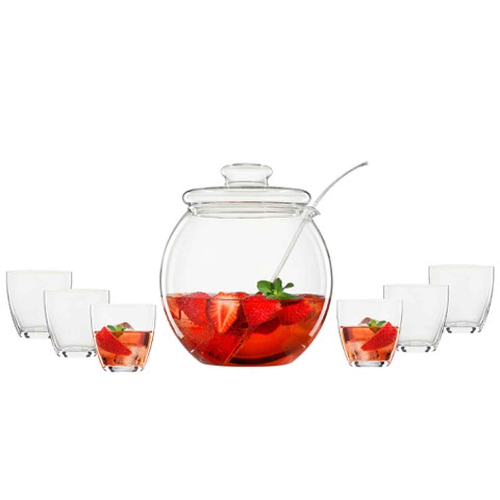 BOHEMIA SELECTION Gläser-Set Libera Bowlegefäß + Gläser 9er Set, 9-tlg., Glas