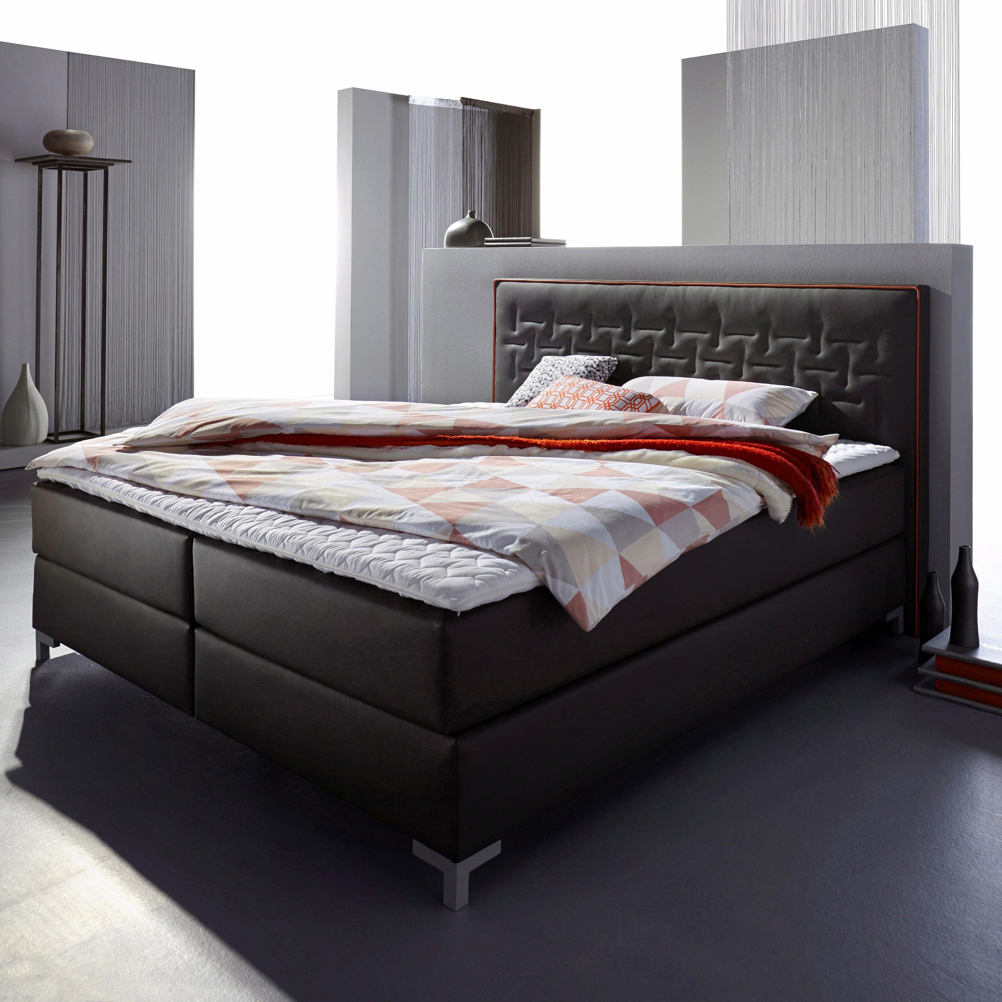 INOSIGN Boxspringbett "Coos" mit besonderer Steppung im Kopfteil, 3 Matratz günstig online kaufen