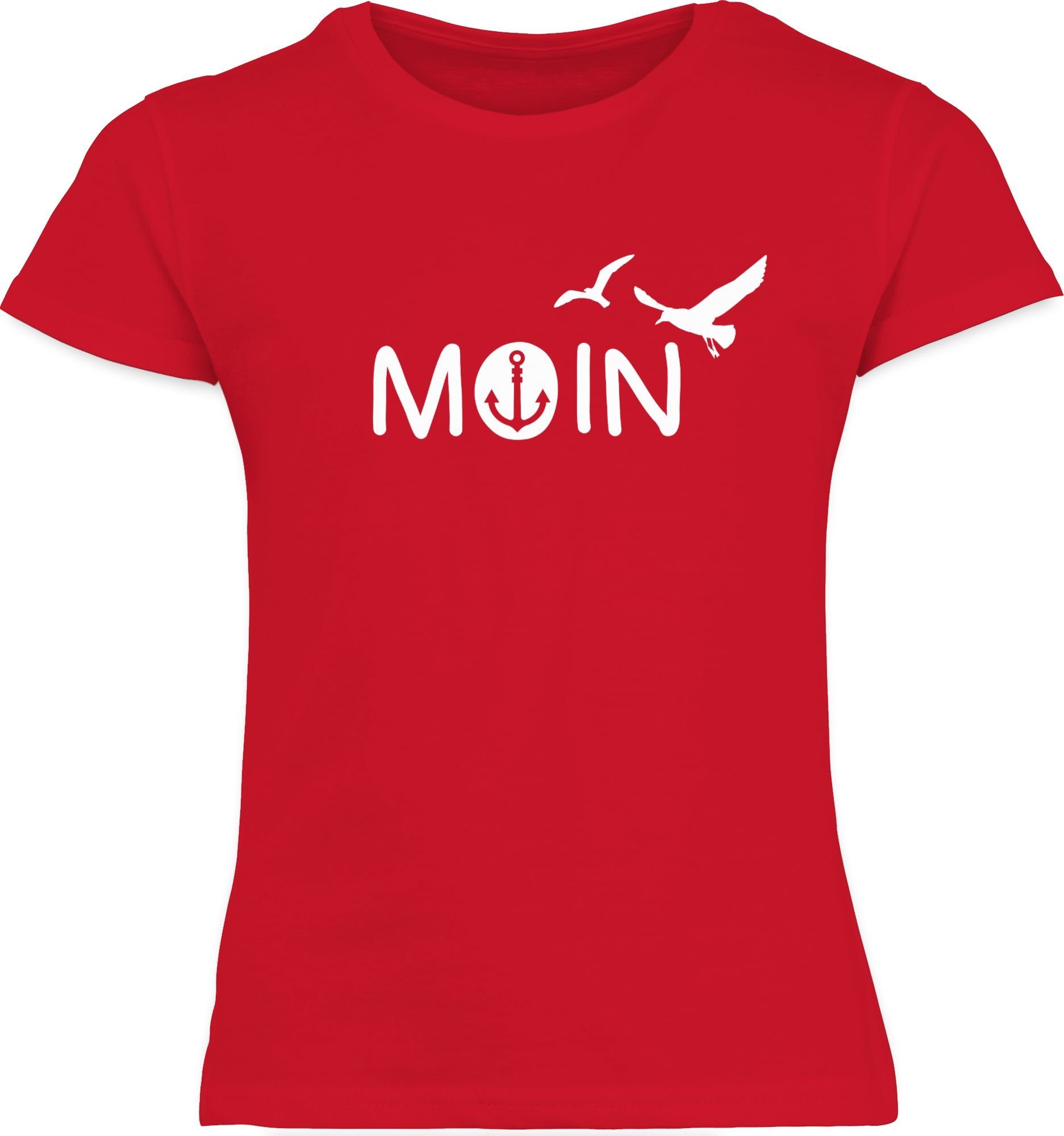 Maritime und Shirtracer Moin Rot Geschenk Hamburg Kinderkleidung Co 3 Moin Nordsee T-Shirt