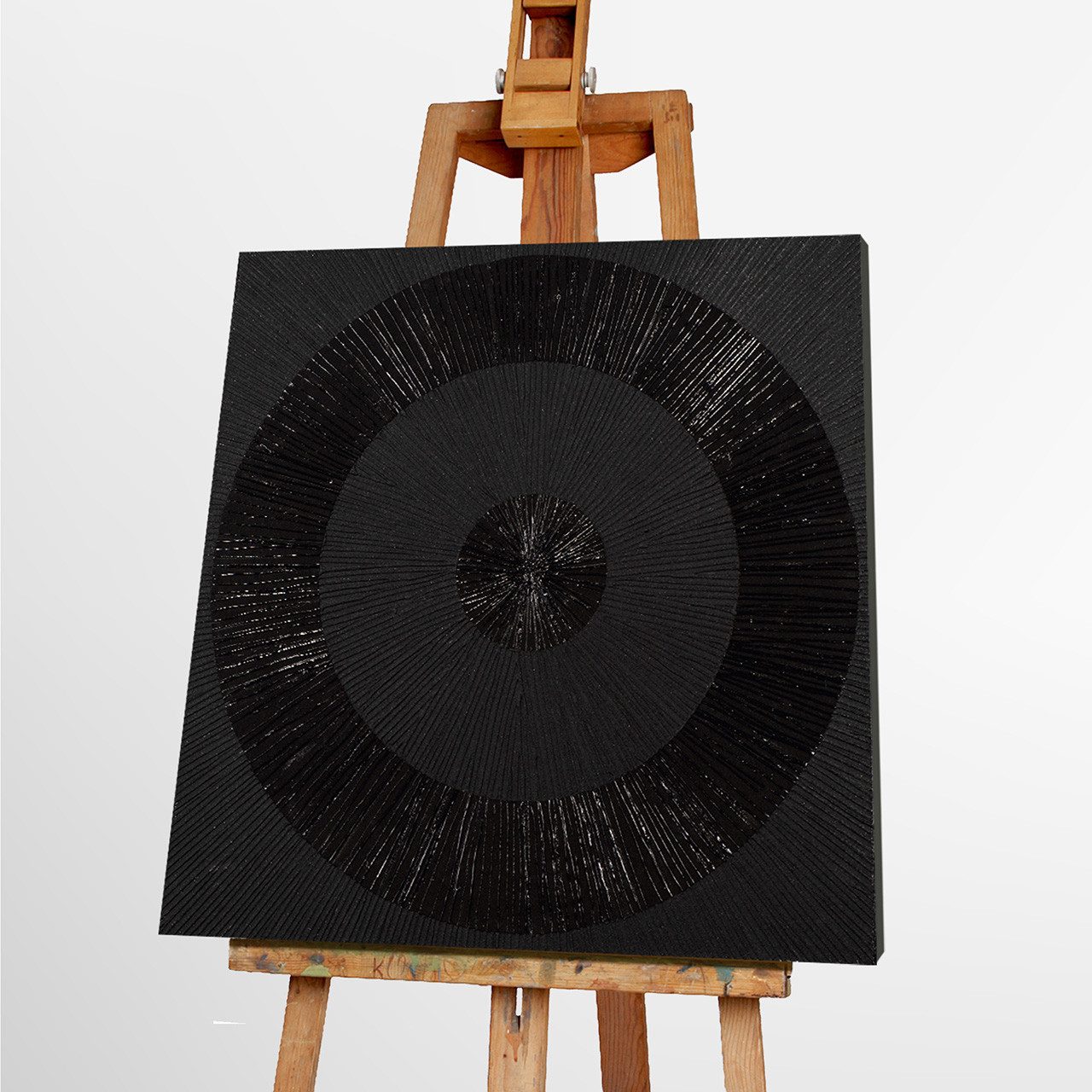 ArtUniverse Gemälde Dunkle Eleganz 100x100 cm, Schwarze Eleganz, Handgemalt - Unikatcharakter