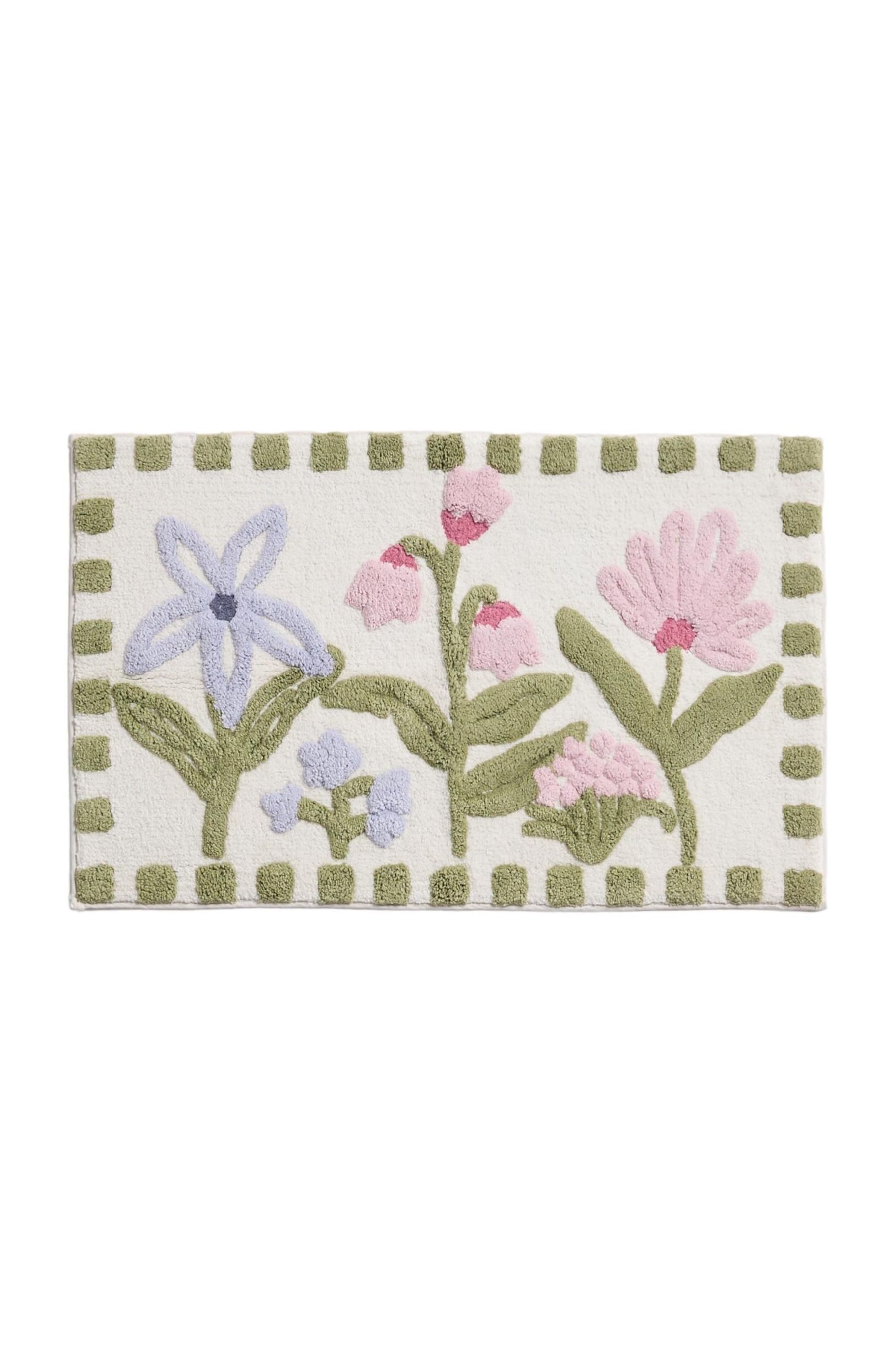 Next Badematte Badematte mit floralem Aquarellmotiv, Höhe 80 mm, Baumwolle