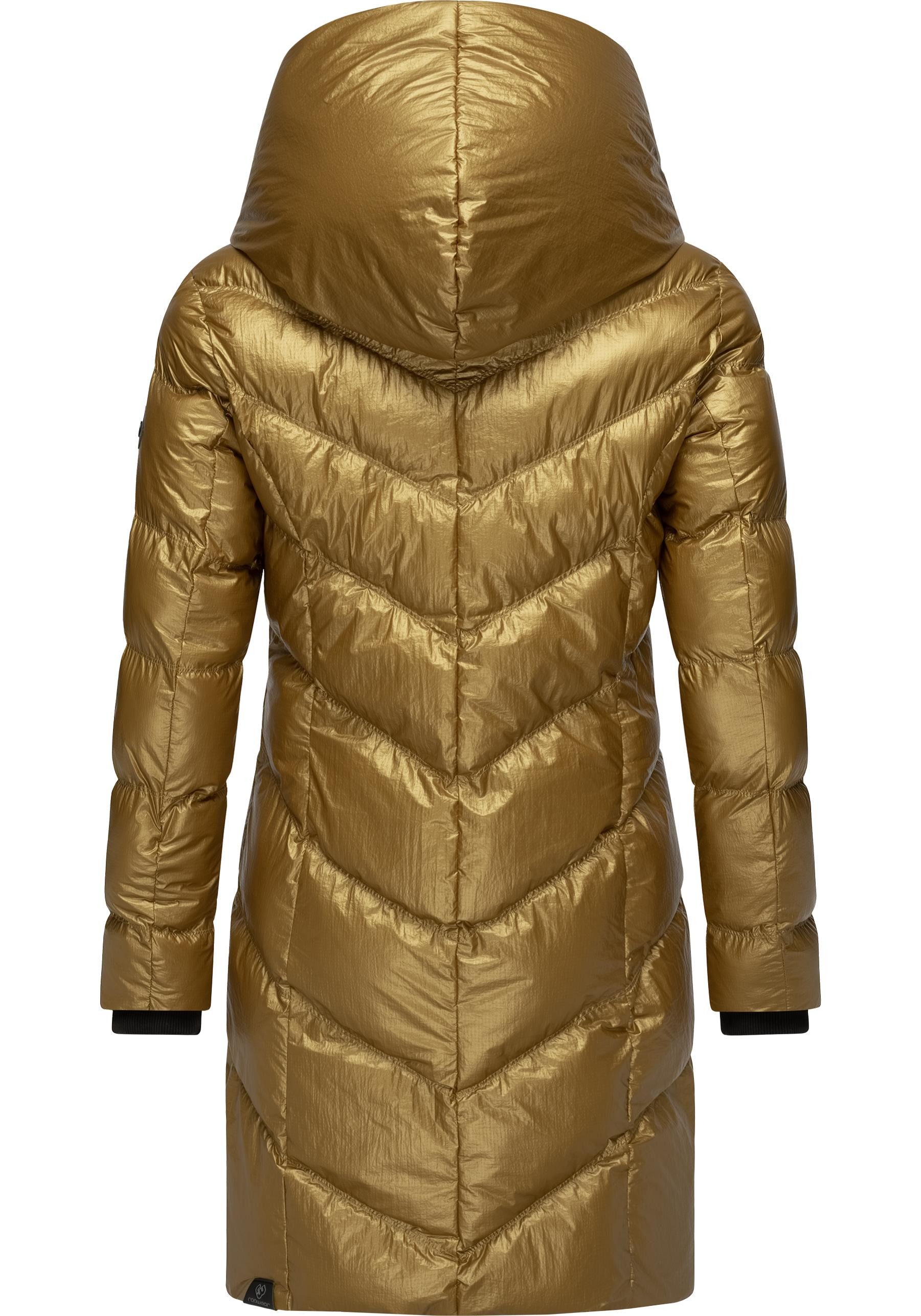 Ragwear Kurzmantel Natalka Bling Damen Wintermantel in schimmernder Optik