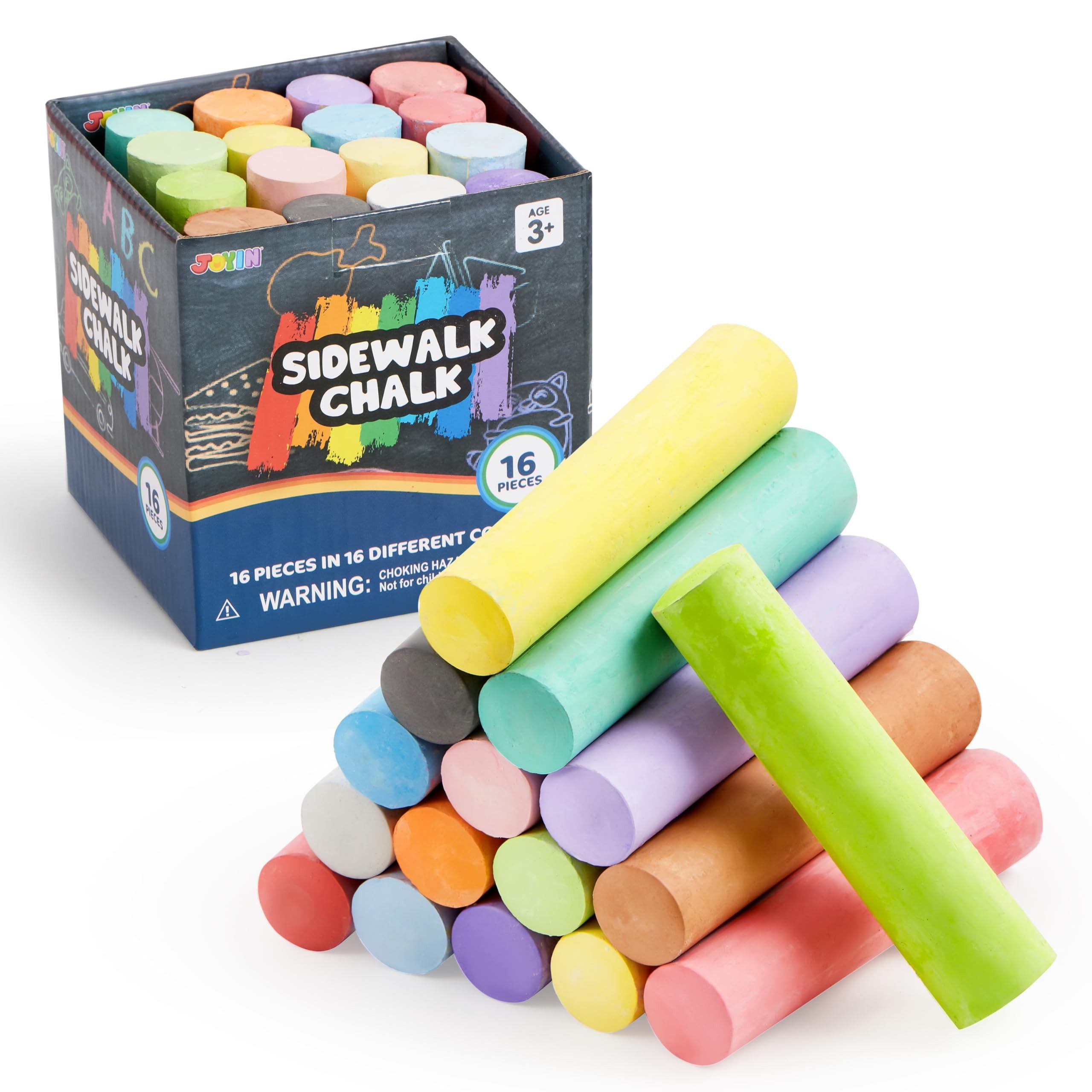 JOYIN Kreidefarbe JOYIN Abgerundete Kreide-Set für Gehweg, waschbar, ungiftig