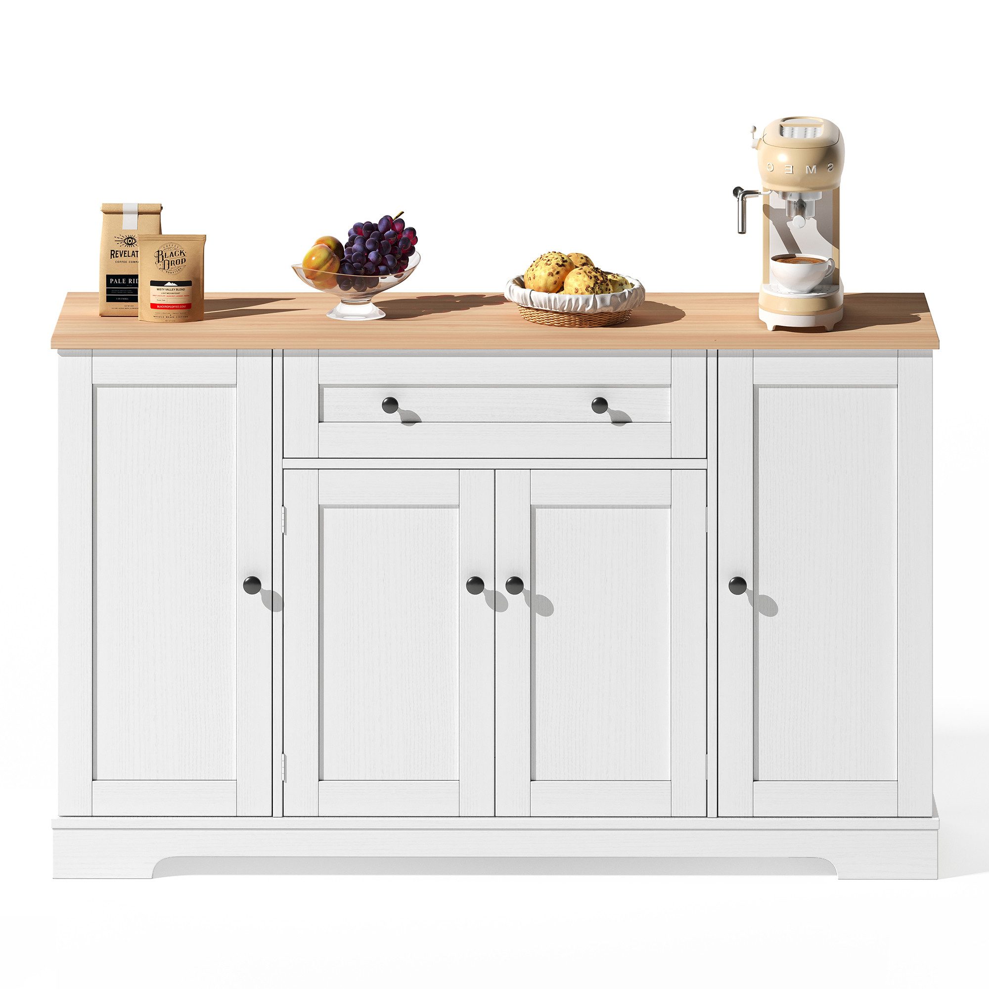 MODFU Sideboard Küchenbuffet,Kommode, mit verstellbaren Einlegeböden günstig online kaufen