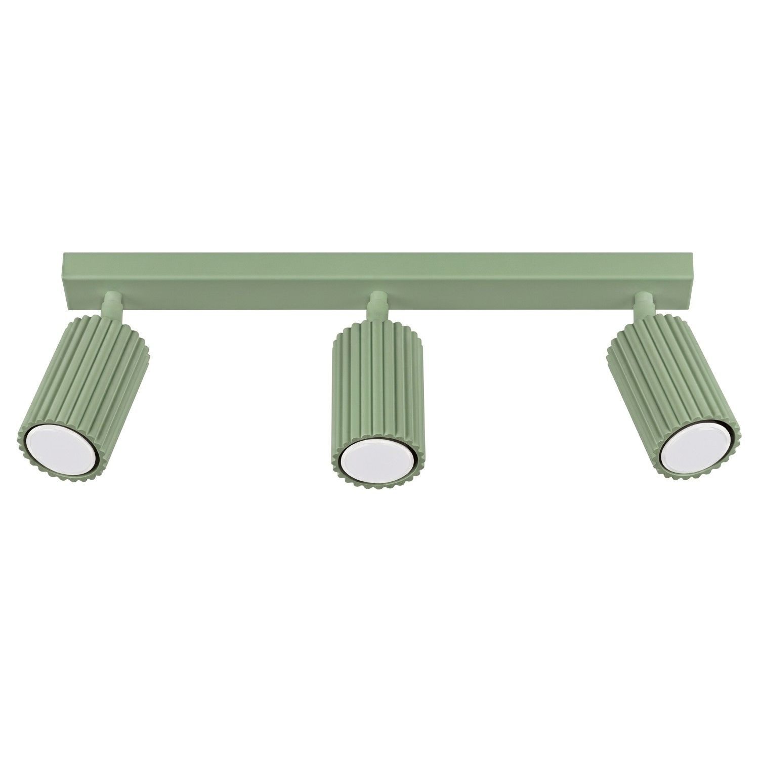 Licht-Erlebnisse Deckenstrahler BERTA, ohne Leuchtmittel, Aluminium GU10 verstellbar Salbei 3-flammig länglich Modern