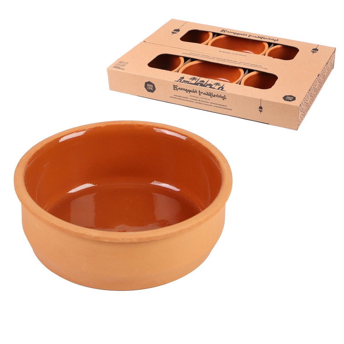 Servierschale Terracotta-Schalen ⌀ 12 x 4 cm Snackschale Ton Terrakotta Dipschale