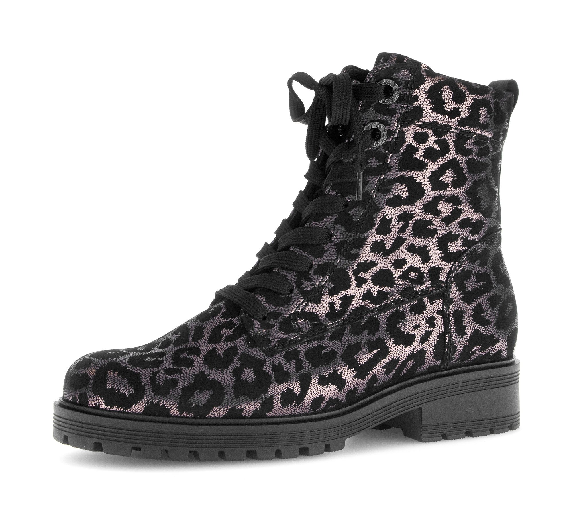 Gabor PISA Schnürstiefelette, Blocakabsatz, Schnürboots im Animal-Look, Kom günstig online kaufen