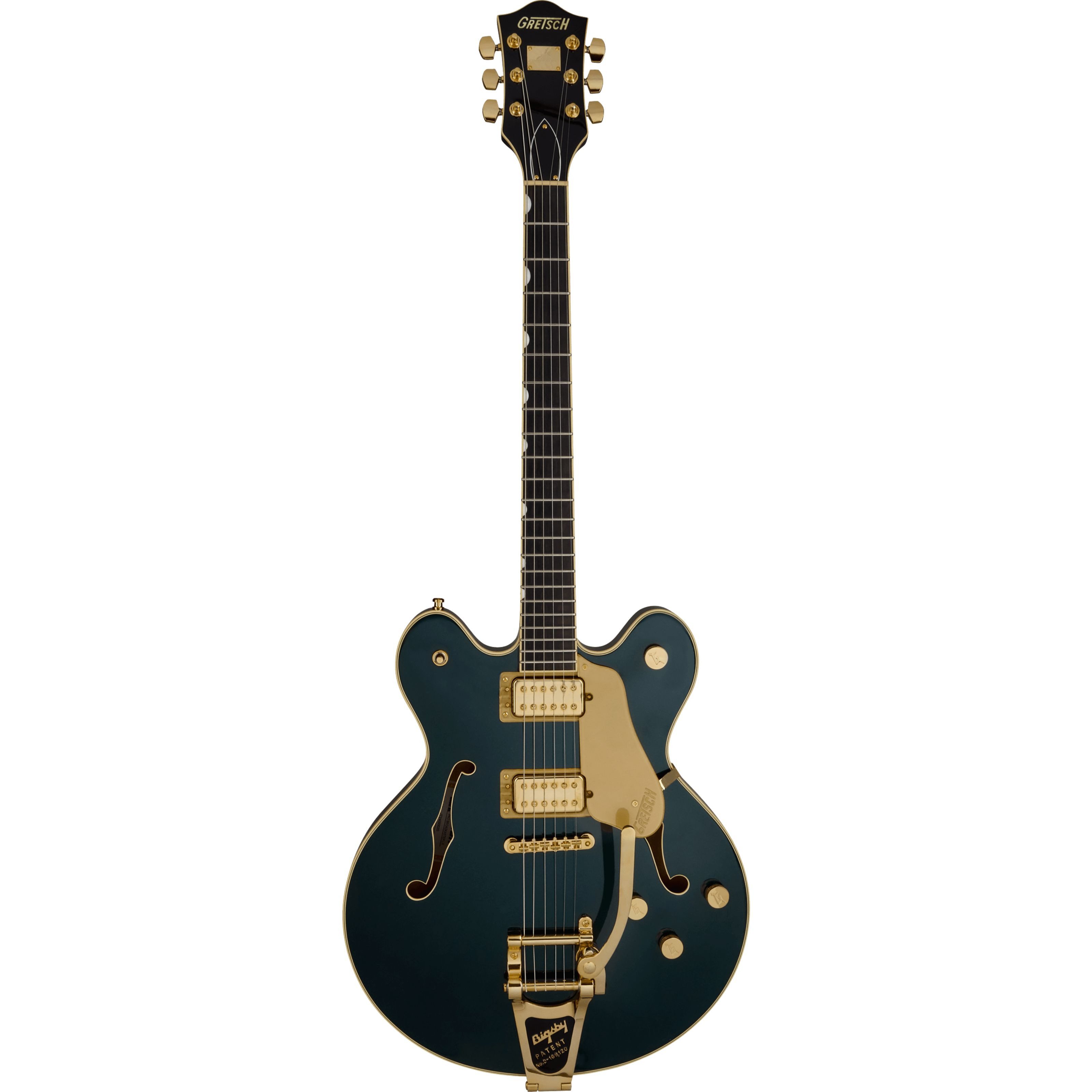 Gretsch Halbakustik-Gitarre, Halb-Akustik Gitarren, Semi Hollow-Modelle, Broadkaster LX Center Block with String-Thru Bigsby Cadillac Green -