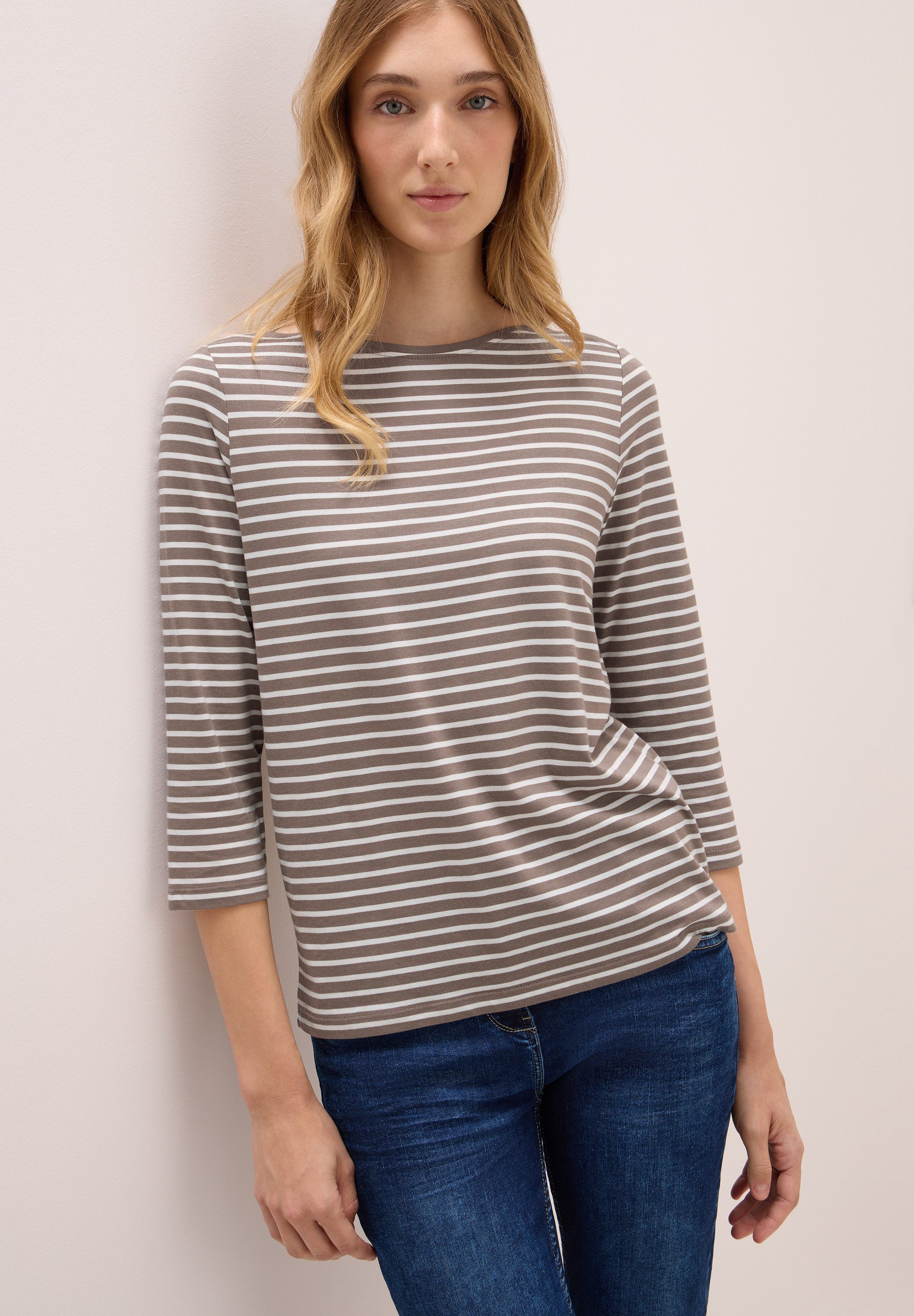 CECIL 3/4-Arm-Shirt mit Streifen Muster günstig online kaufen