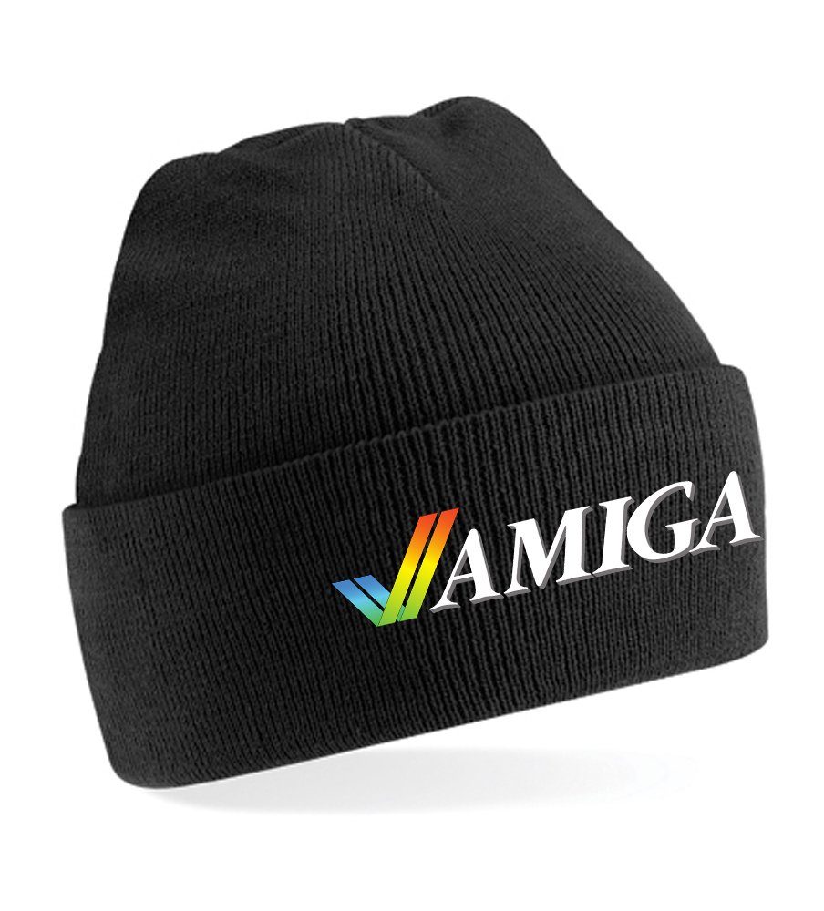 Blondie & Brownie Beanie Unisex Erwachsenen Mütze Amiga Konsole Gaming Commodore 64 Schwarz