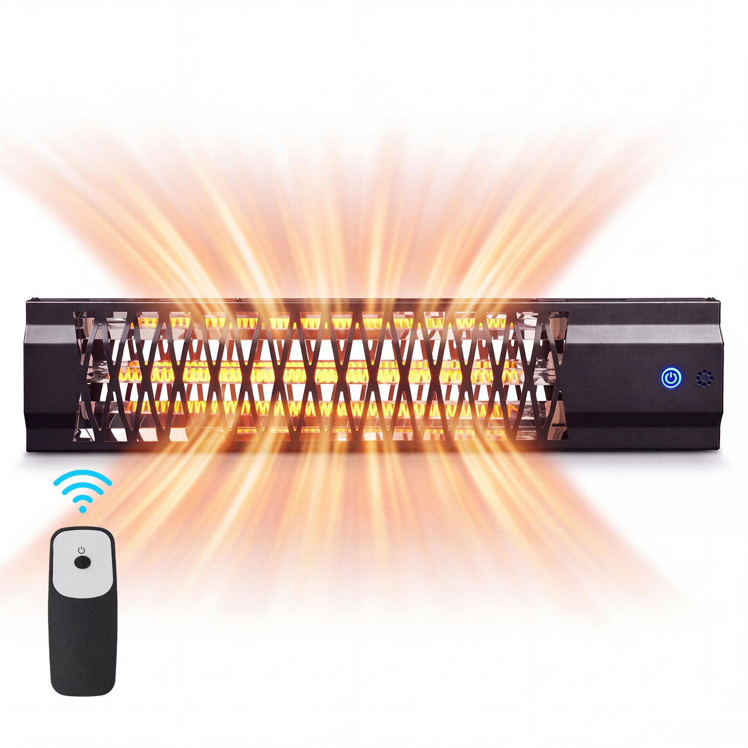 Nettlife Heizstrahler 2000W Infrarot Innen outdoor Infrarotstrahler Fernbedienung Metall, 2000 W, für Terrasse Balkon Garten Wohnzimmer Schlafzimmer Touch-Steuerung
