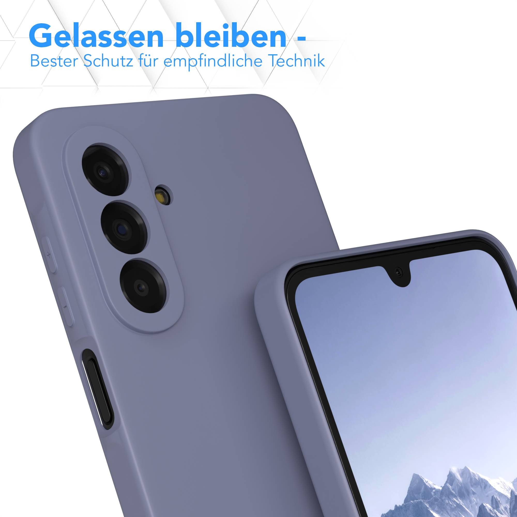 EAZY CASE Handyhülle TPU Hülle für Samsung Galaxy A17 6,7 Zoll, Silikon Schutzhülle mit Kameraschutz Matt Back Cover Soft Eis Blau – Bild 4 von 5