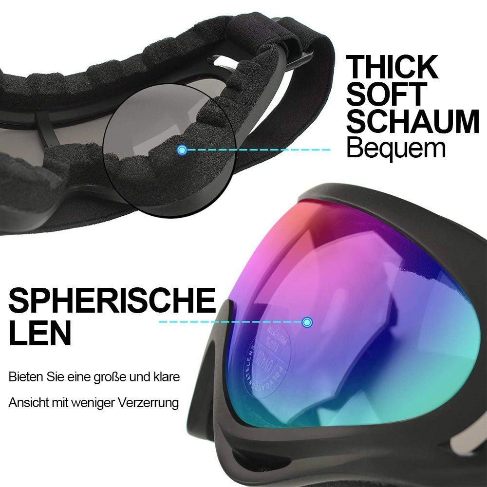 GelldG Skibrille Sportbrille Skibrille Erwachsene für Herren Damen,  Snowboardbrille