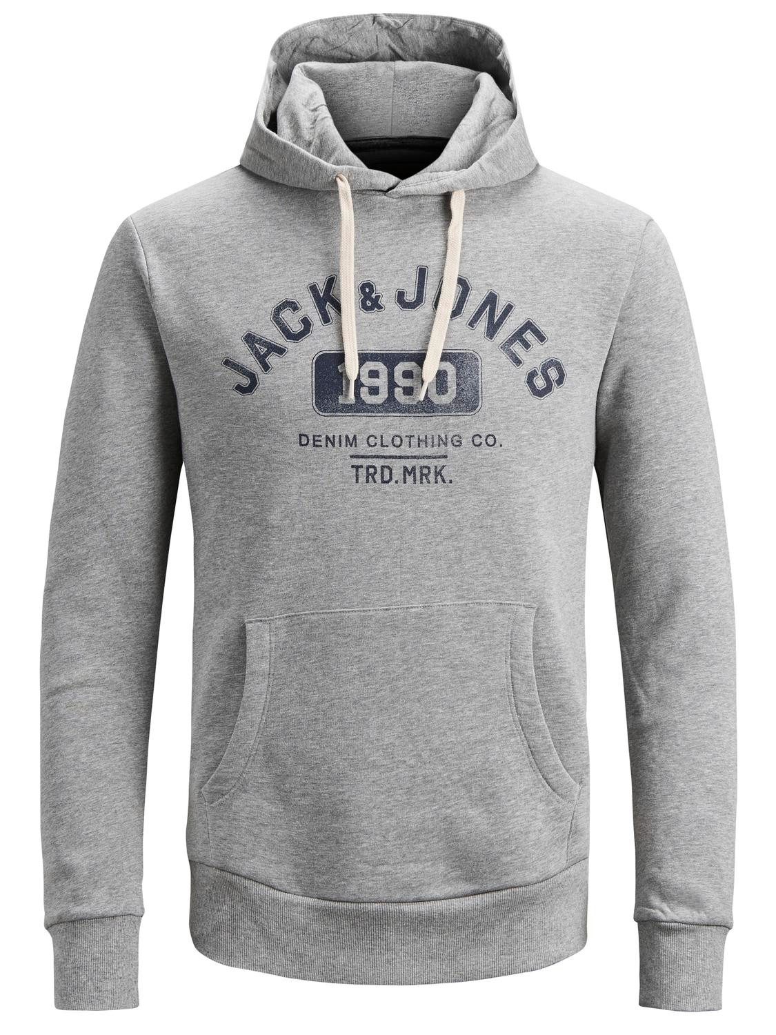 Jack & Jones Sweatshirt Herren Hoody JJEJEANS SWEAT CREW NECK (1-tlg) mit Kängurutasche