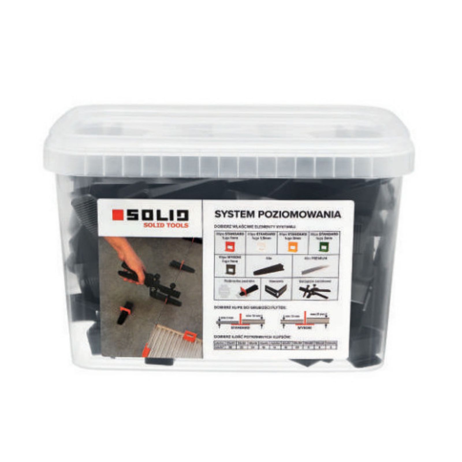 Verlegeset 1 Box (100 Stück) Keile SOLID Nivelliersystem standart, schwarz, Fliesenkeile, Nivelliersystem