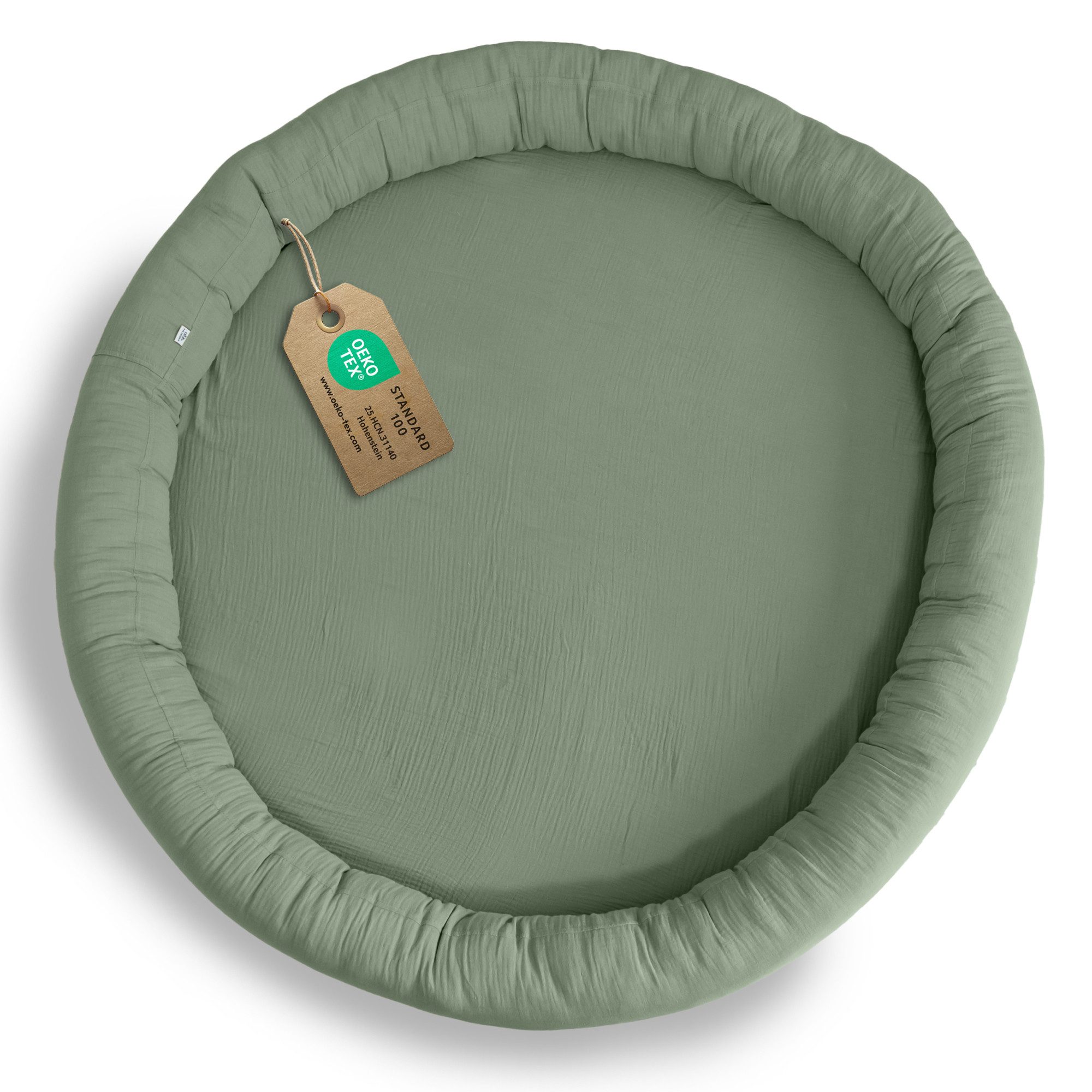lilimaus Bodenkissen Sitzkissen für Kinder aus Musselin - Spielmatte & Kuschelecke, mit zarter Rüscheneinfassung - zum Lesen, Spielen & Kuscheln