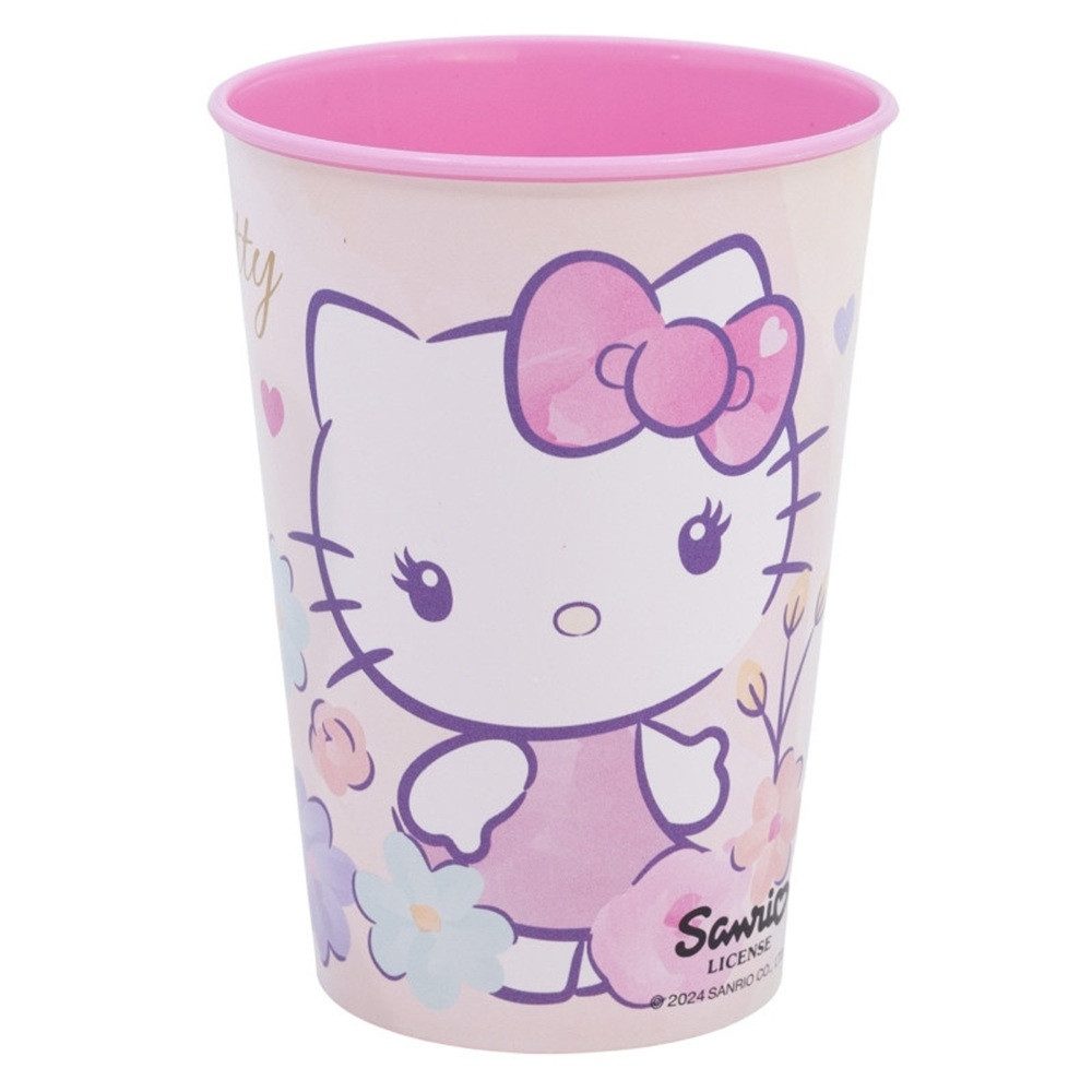 Hello Kitty Trinkflasche Hello Kitty Cute Becher, Kunststoff 260 ml, Mikrowellengeeignet bei 600 Watt für max. 2 Minuten