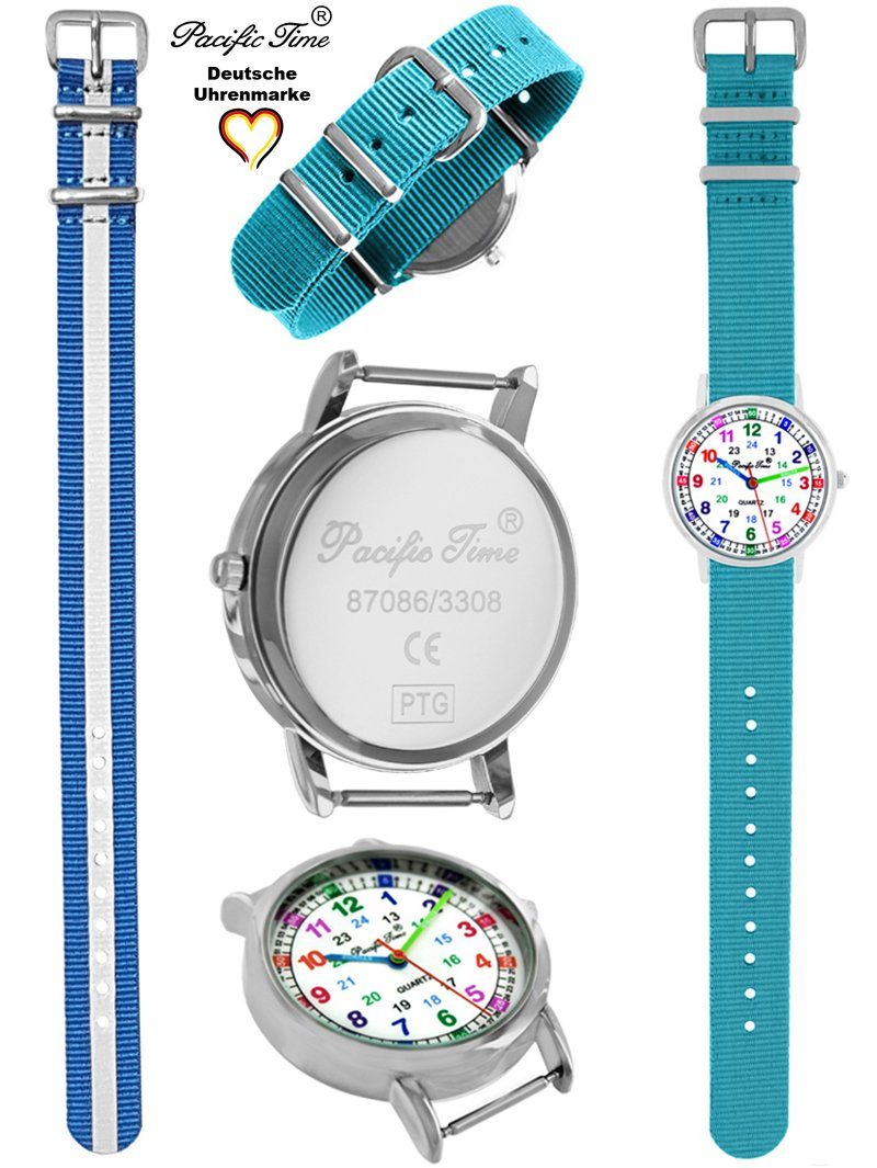 - Kinder Versand Match Gratis hellblau Lernuhr und Wechselarmband, Mix Set Time Pacific Reflektor blau Quarzuhr und Armbanduhr Design
