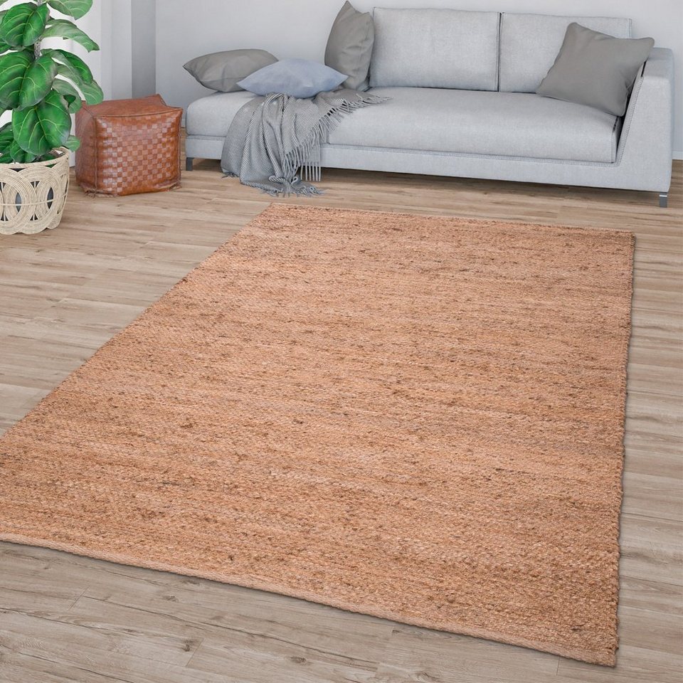 Designteppich Wohnzimmer Teppich Jute Handgearbeitet Modernes Sisal, TT  Home, rechteckig, Höhe: 13 mm