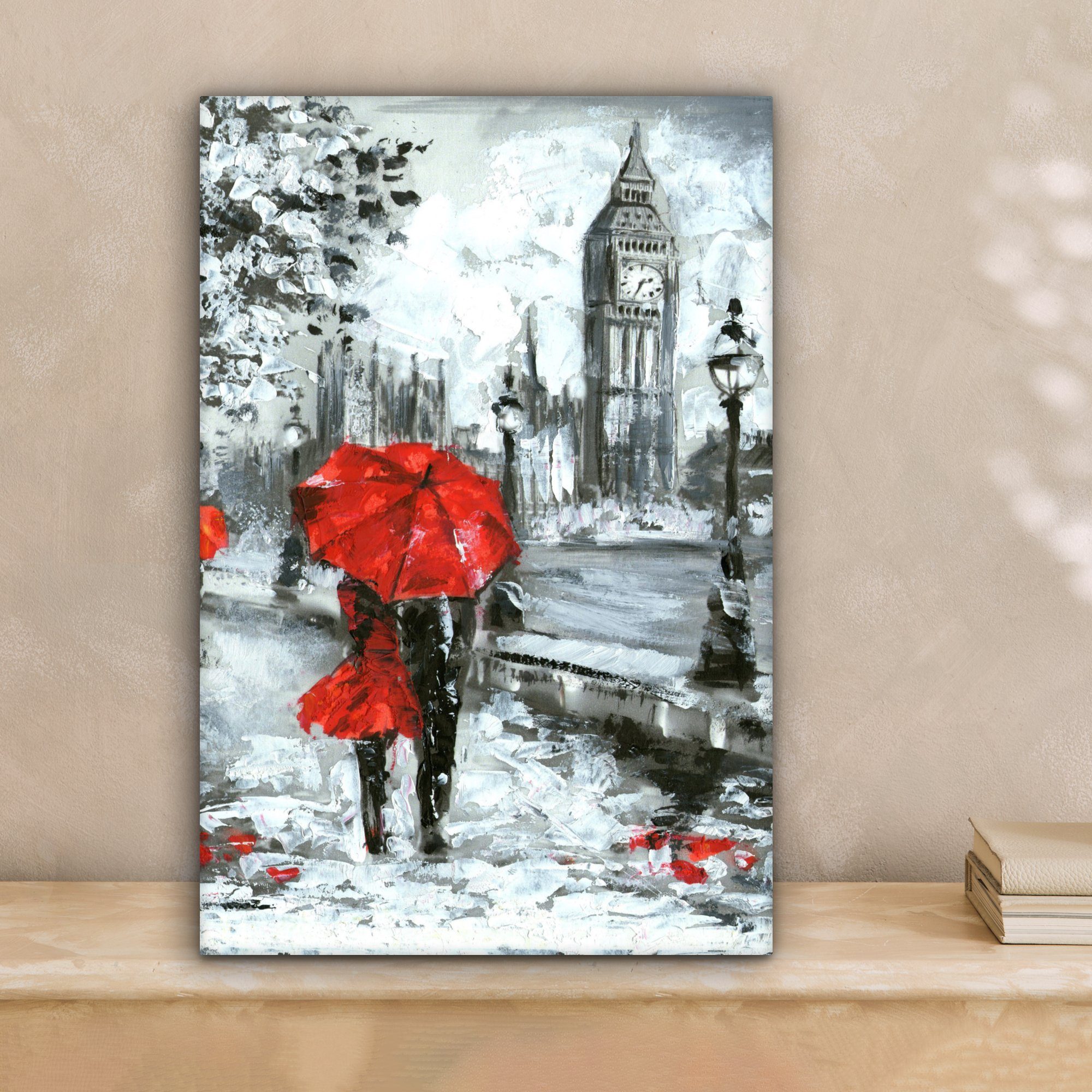 OneMillionCanvasses® Leinwandbild Kunstdrucke - Regenschirm - Öl, Fotodruck günstig online kaufen