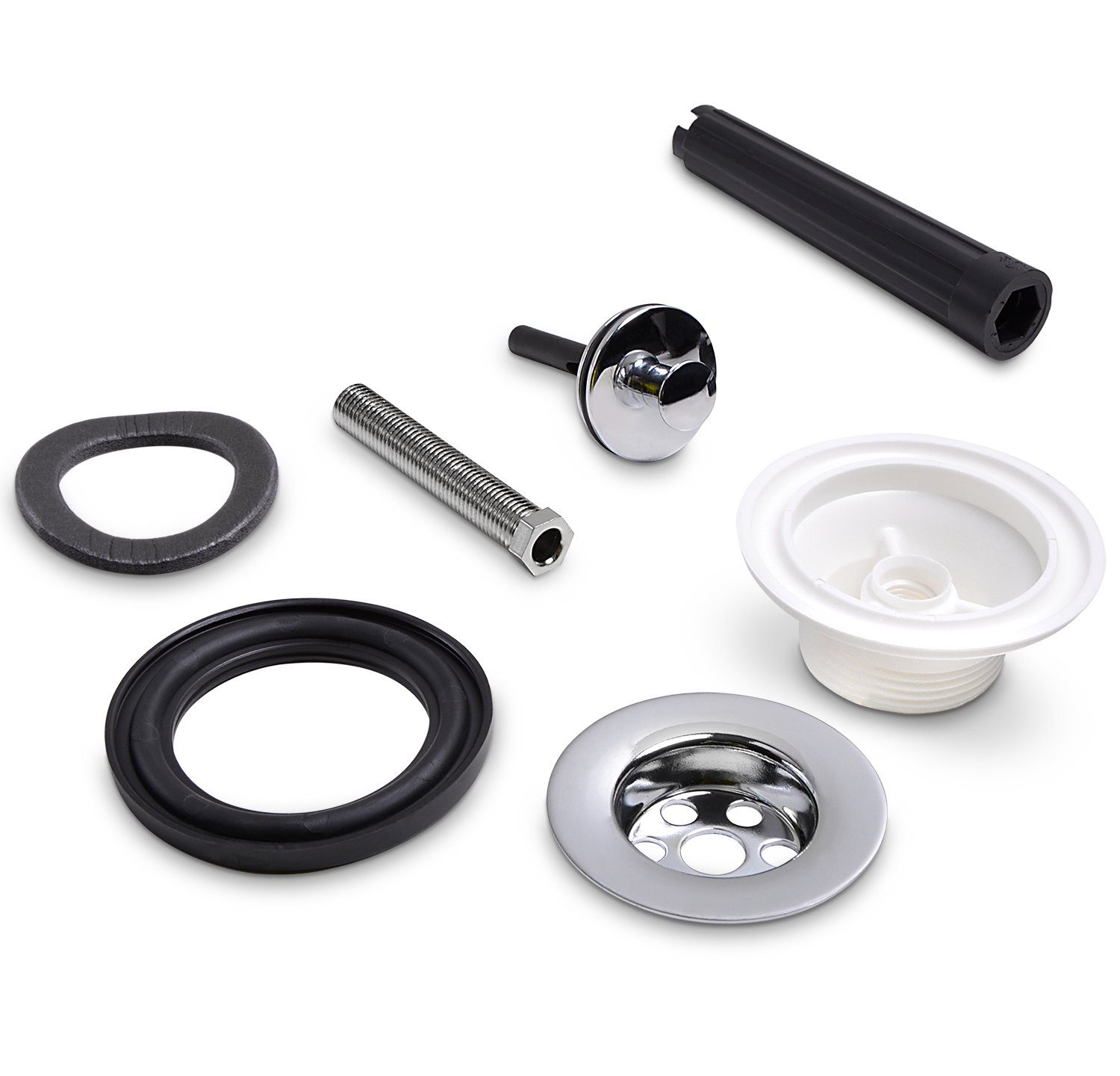 AQUADE Ablaufventil 1 1/4" x 60 mm, mit Stopfen und Sieb für Keramikbecken