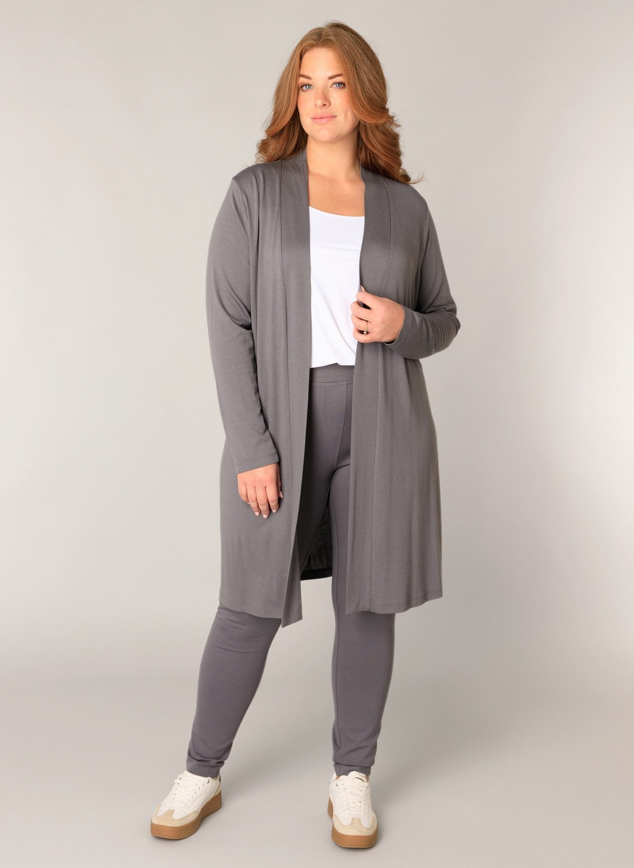 Base Level Curvy Longstrickjacke Ayla Long Figurumspielende, weiche Strickq günstig online kaufen