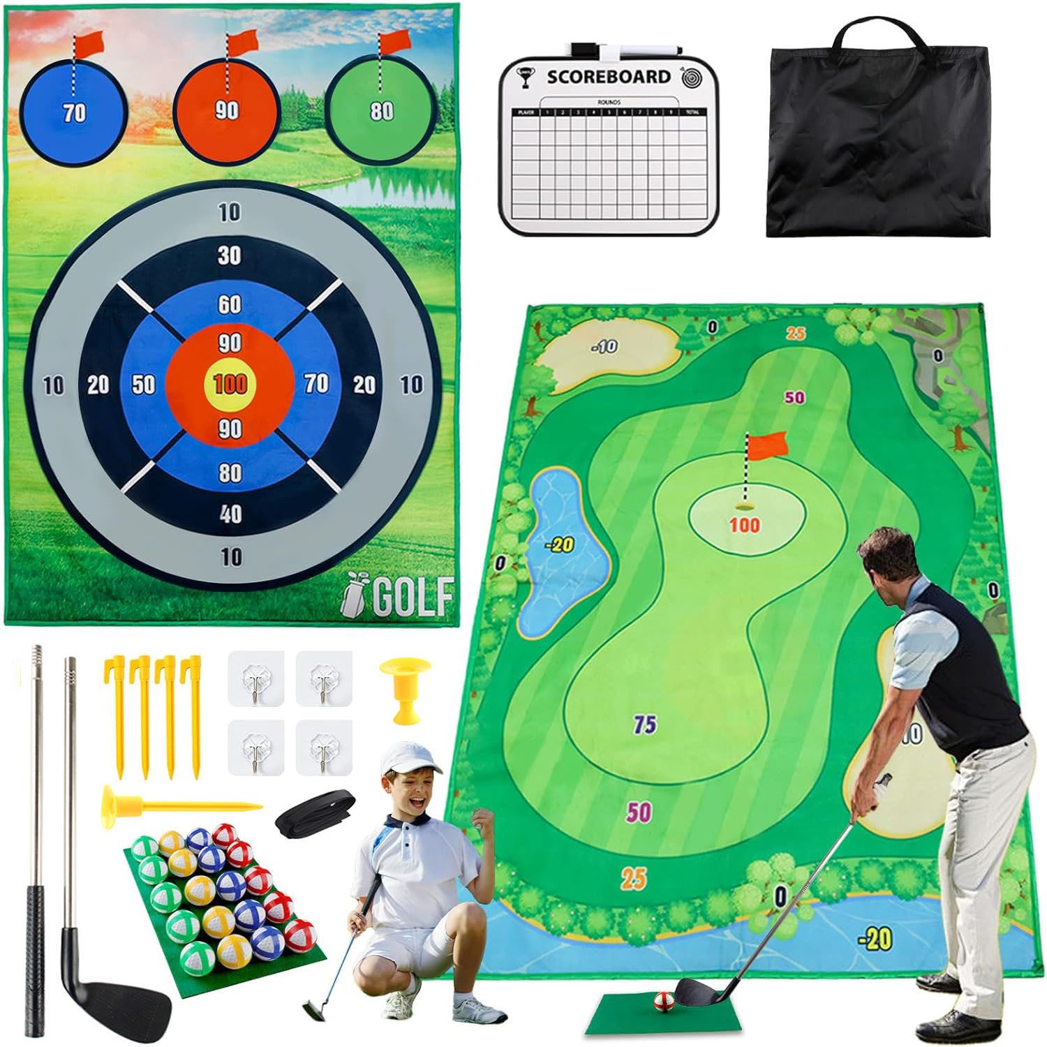Golf-Abschlagmatte Golf Chipping Game mit Trainingsmatte für Kinder