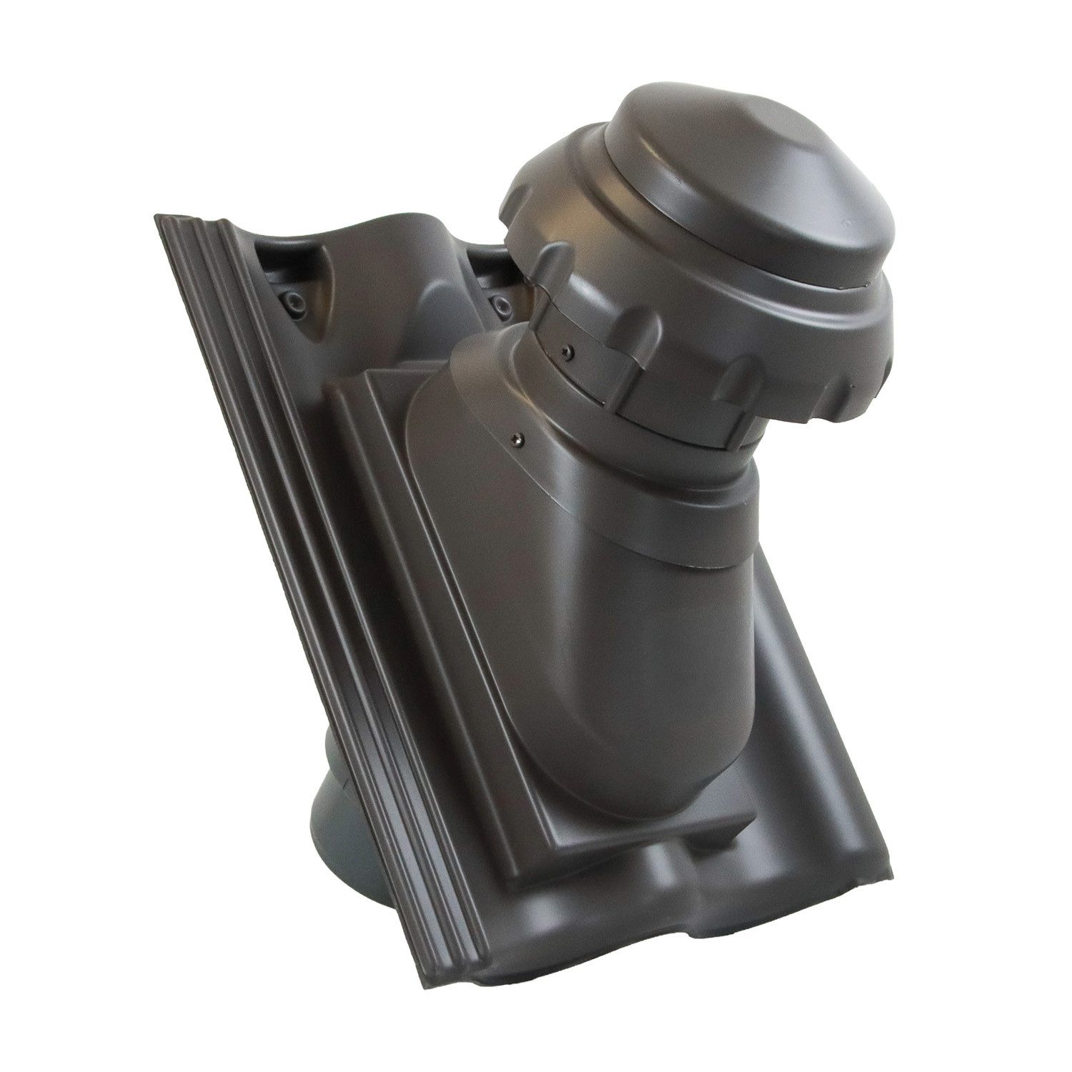 FLECK Dachdurchführung Sanitär Dachentlüfter Schwarz DN125 für Nelskamp Finkenberger-Pfanne, Spezial-Hart-PVC