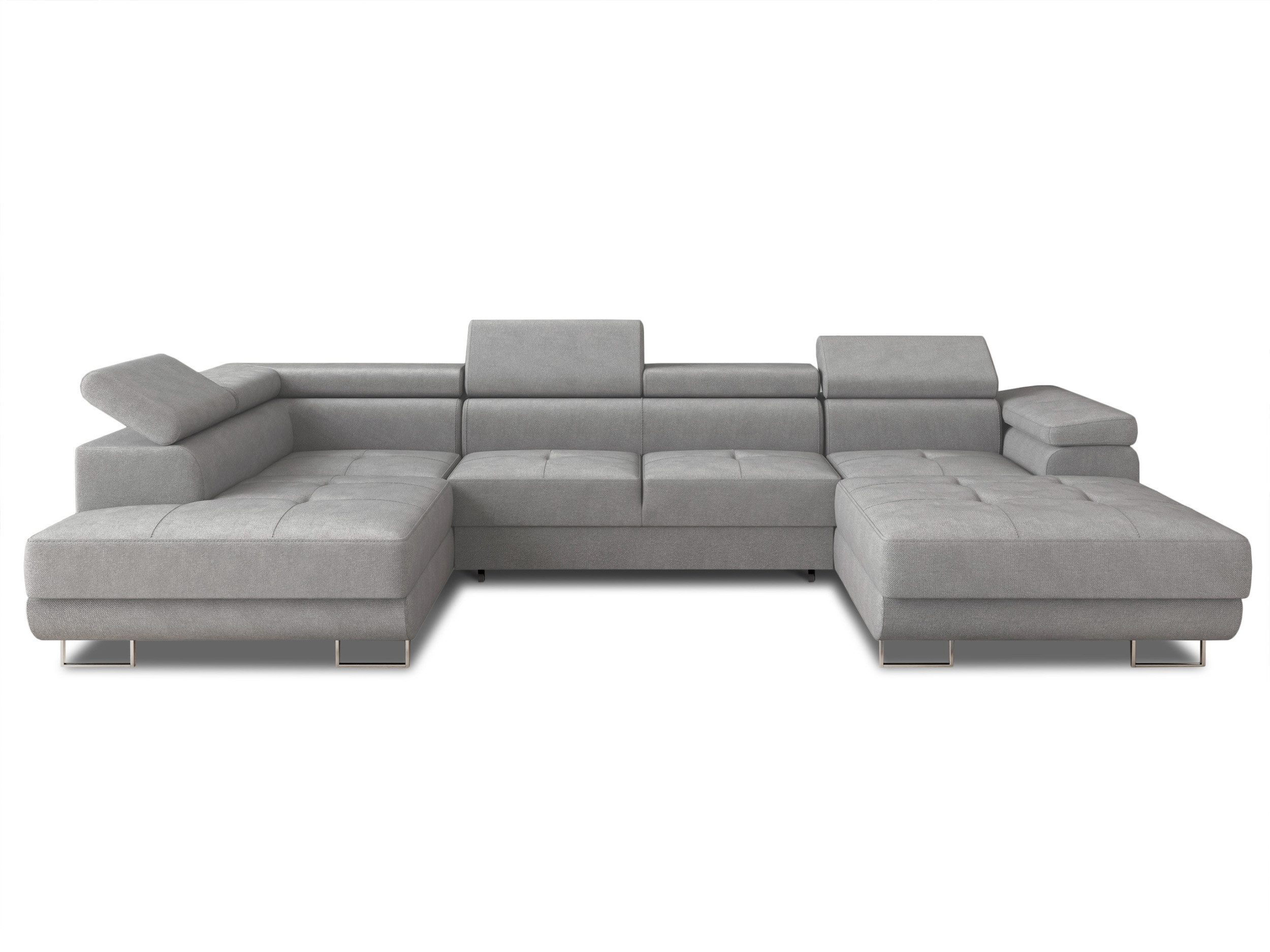 Sofnet Wohnlandschaft Caris U, mit Schlaffunktion und zwei Bettkästen, Ecksofa mit einstellbare Kopfstützen, Schlafsofa, U-form Couch