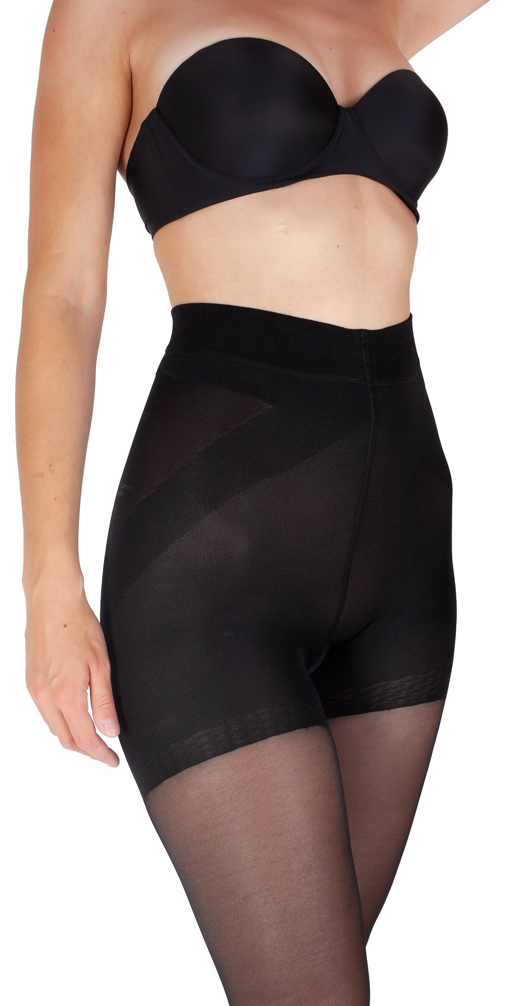 GIULIA Feinstrumpfhose Kompression figurformende Glace 40 DEN Po mit Effekt Strumpfhose Up DEN 40 (1 Push St)