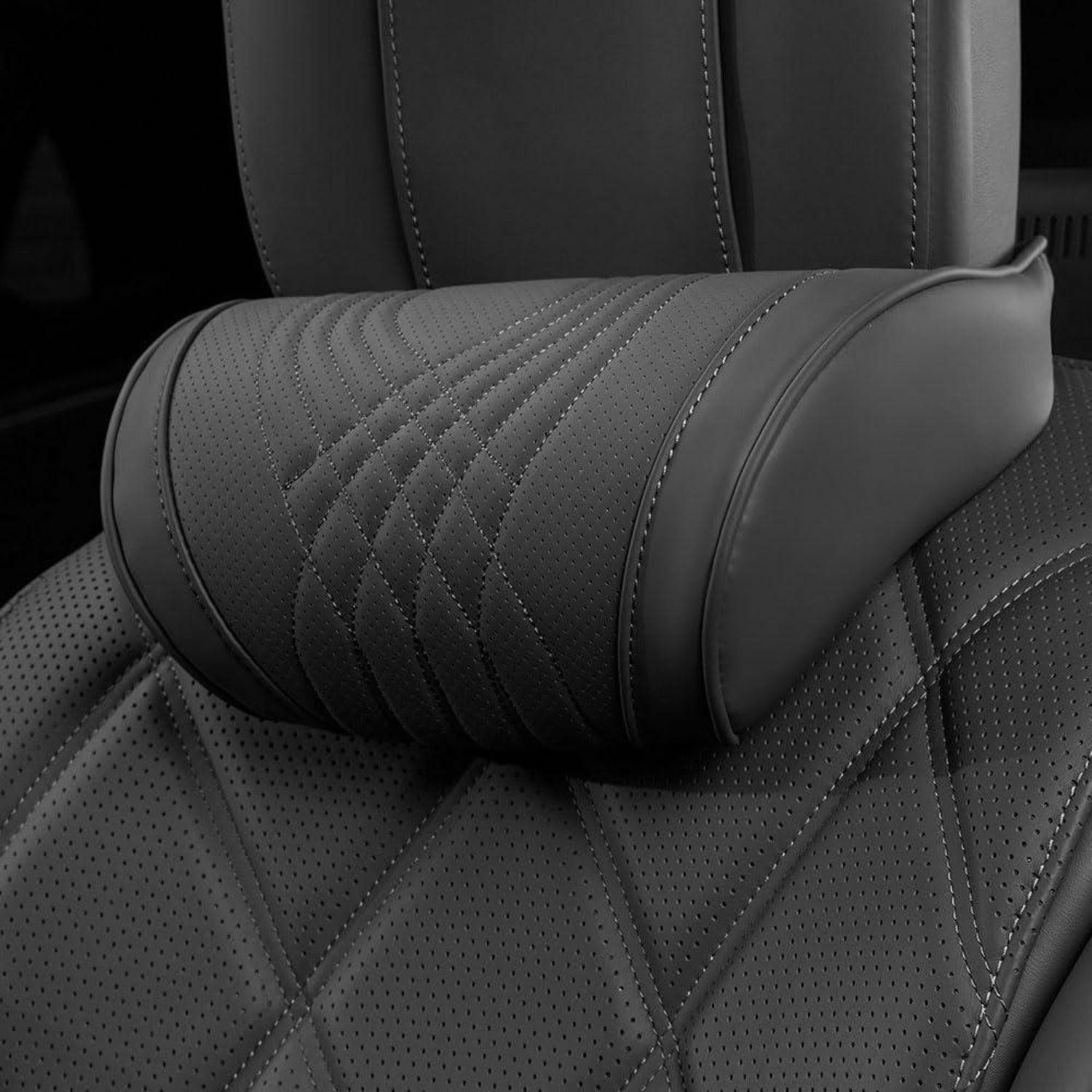 LuxusKollektion Autokopfstütze Nackenkissen Auto Memory Foam Kopfstütze verstellbar Black Neck 1 Pack