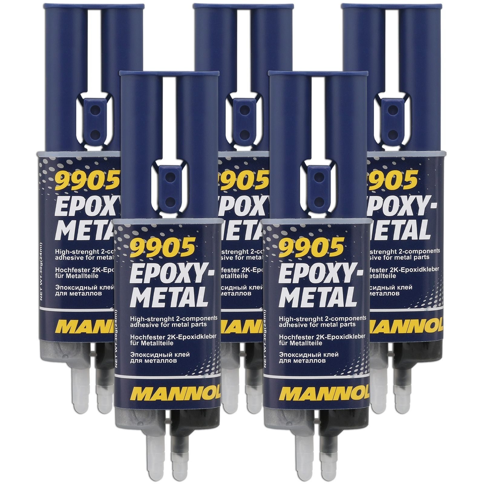 Mannol Kabelbinder 5x 2K-Epoxidkleber für Metallteile Epoxy-Metal 30 g Typ 9905