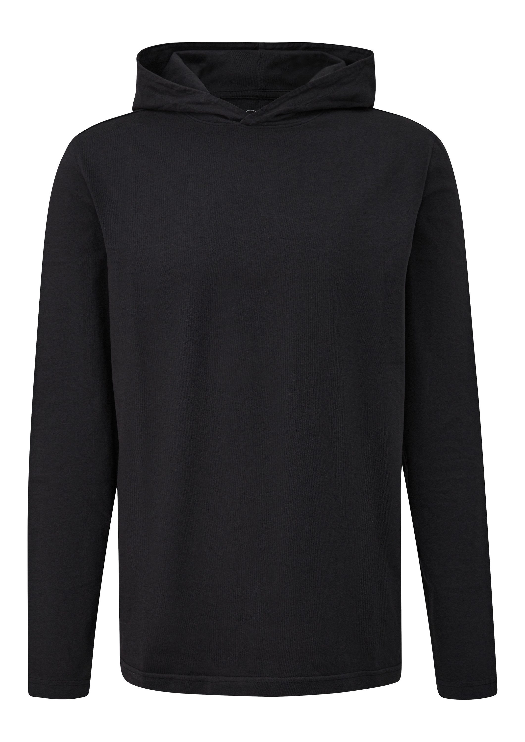 QS Langarmshirt T-Shirt Gewaschenes Kapuzenshirt