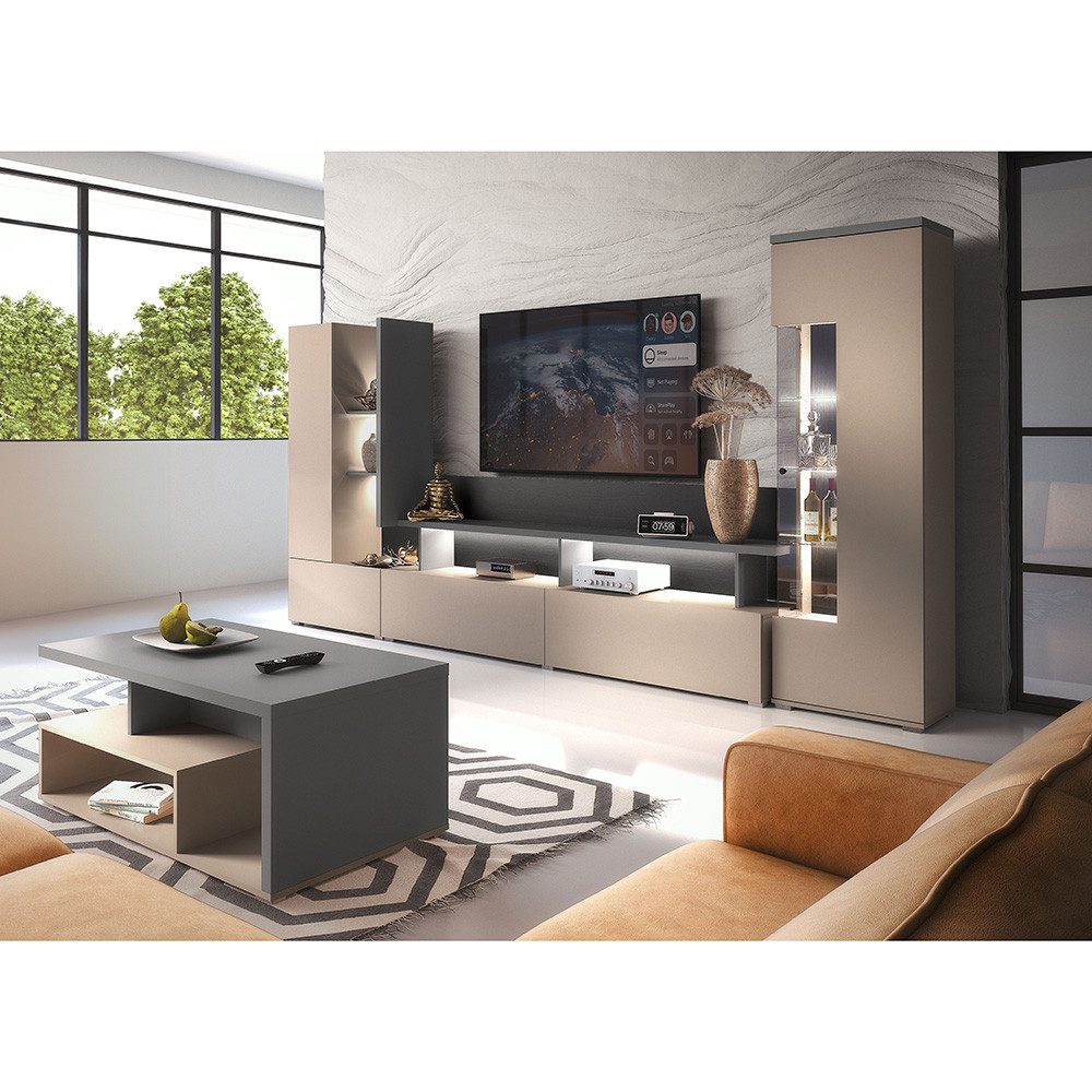 Lomadox Wohnzimmer-Set SELCE-83, (Mega-Spar-Set, 3-St., 3-tlg), in beige mi günstig online kaufen