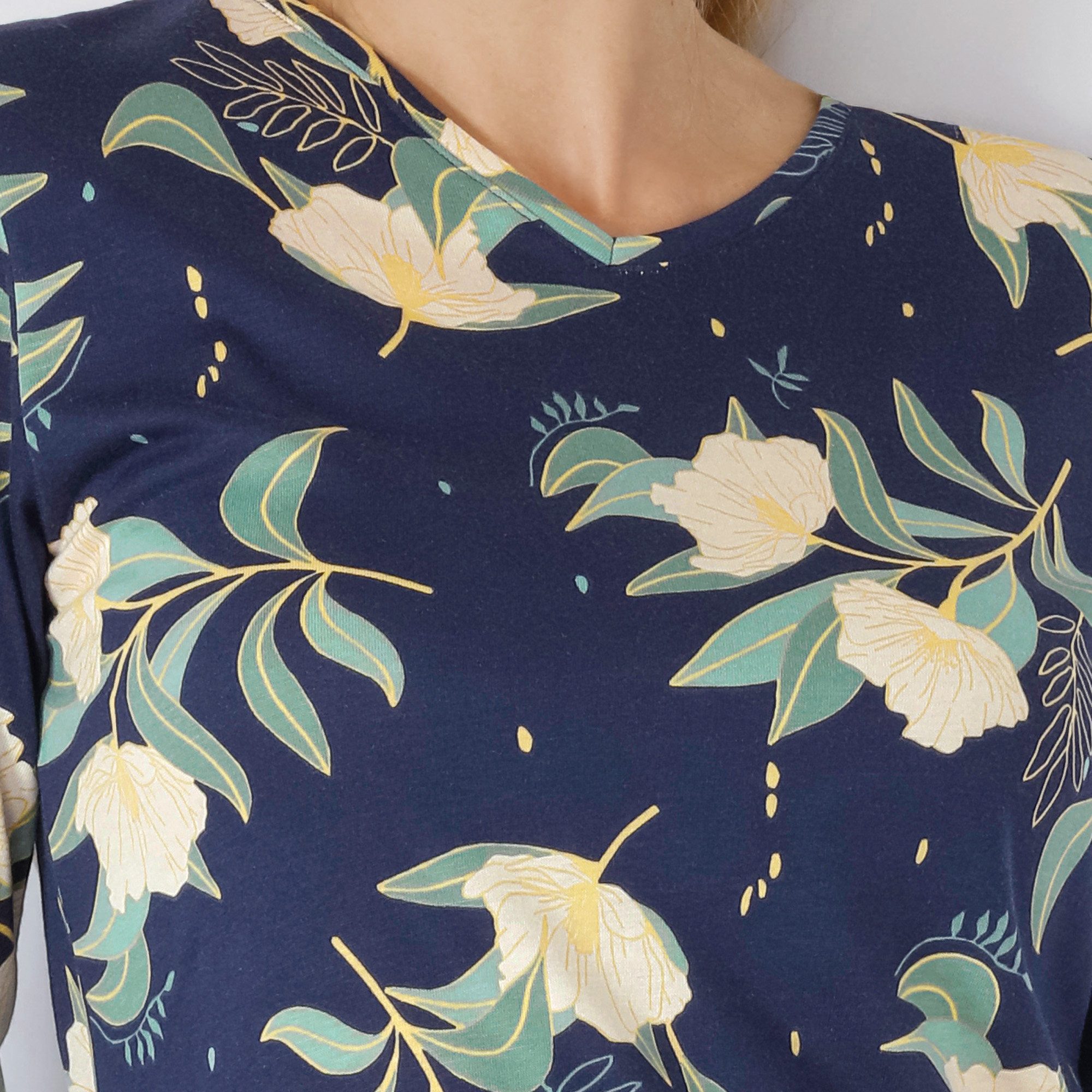 Hajo Nachthemd Damen-Nachthemd Single-Jersey Blumen