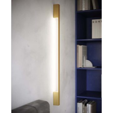 etc-shop LED Wandleuchte, Wandleuchte Wandlampe Gold LED Wohnzimmerlampe Flurleuchte H 150cm 25W