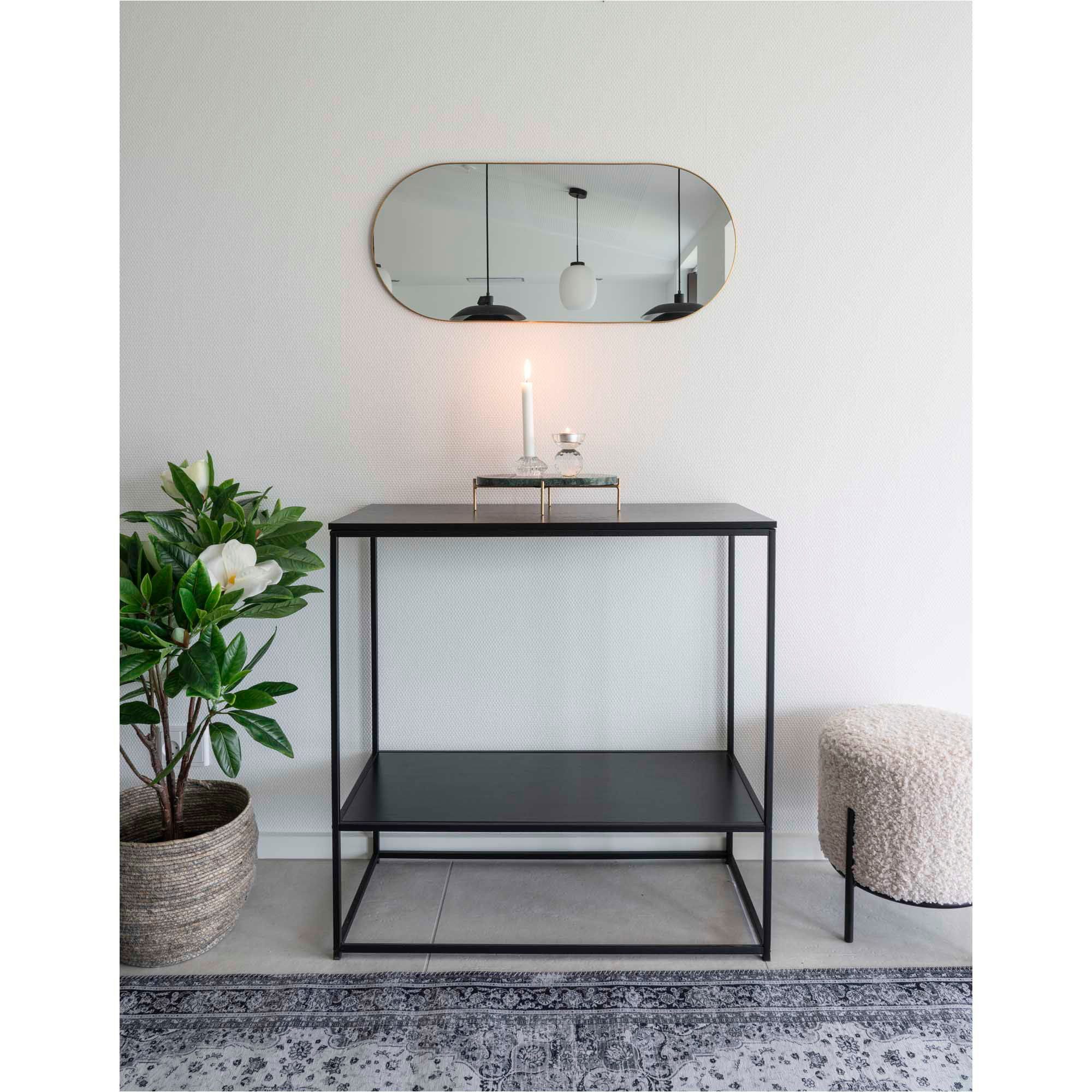 tinkaro Spiegel Jersey 35x80 cm Messing-Optik (1-St), Stahlgefasster Wandspiegel zur optischen Erweiterung deiner Wohnräume