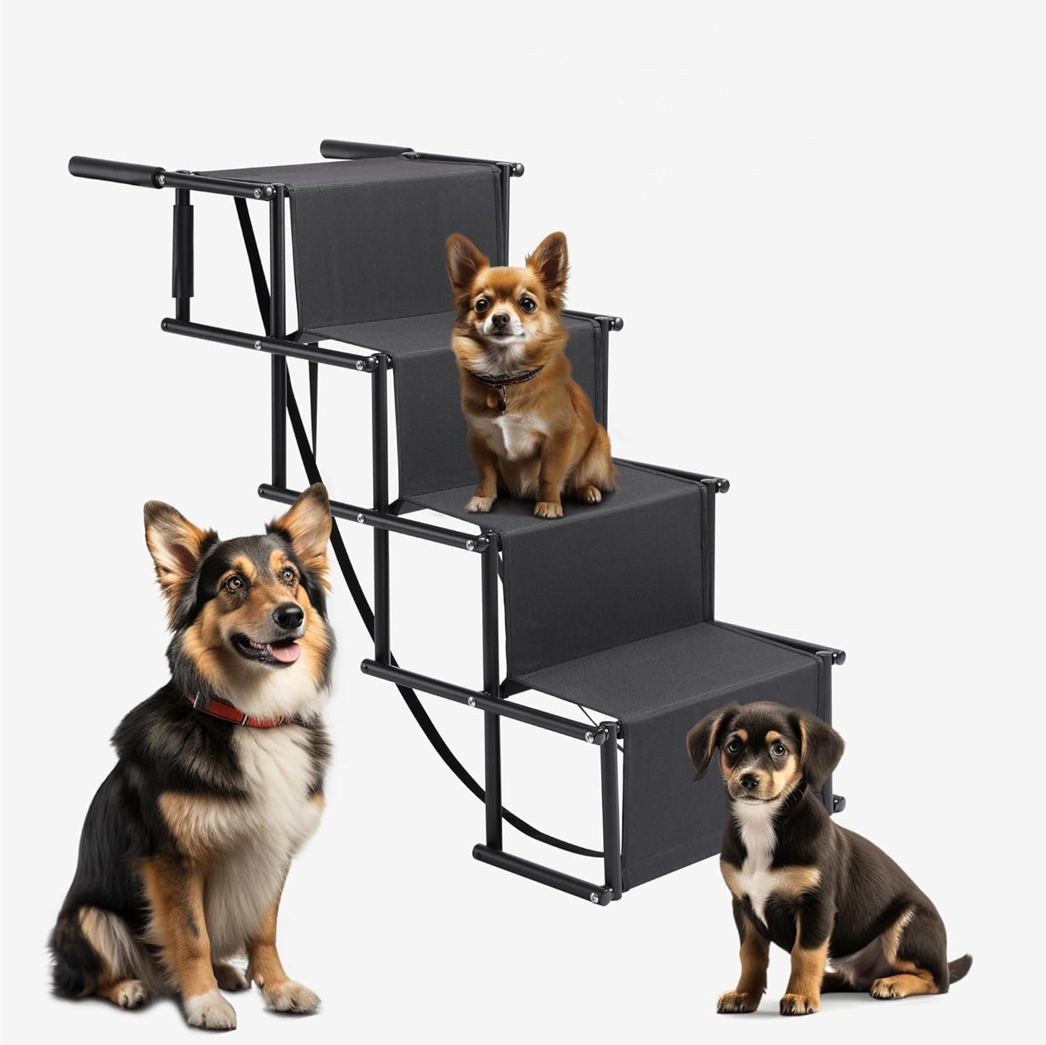 JEOBEST Hunderampe Tiertreppe 4 Stufen Einstiegshilfe günstig online kaufen