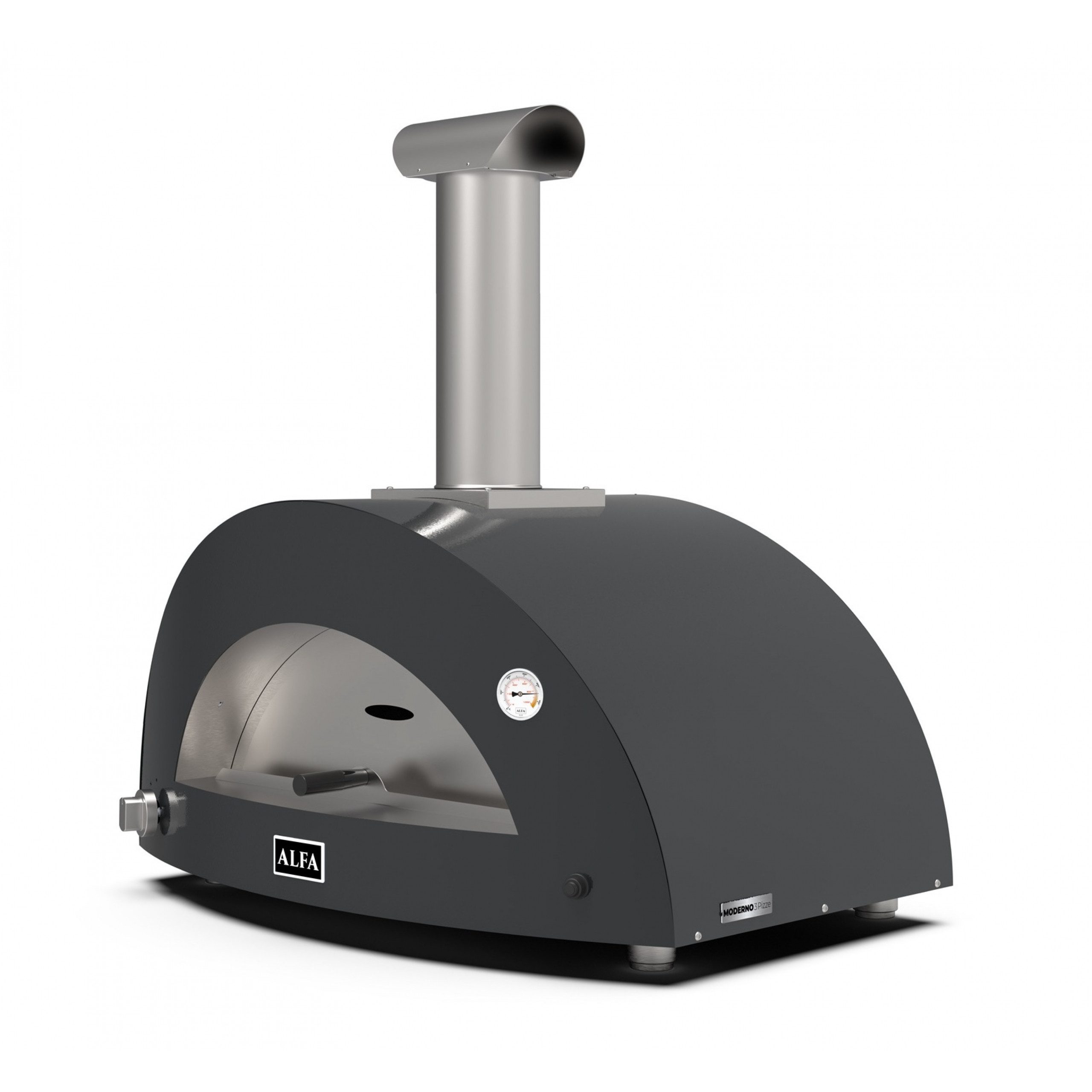 Alfa Forni Pizzaofen Alfa Forni Gas Pizzaofen MODERNO 3 Pizze Schiefer Grau FXMD-3P-GGRA-DE